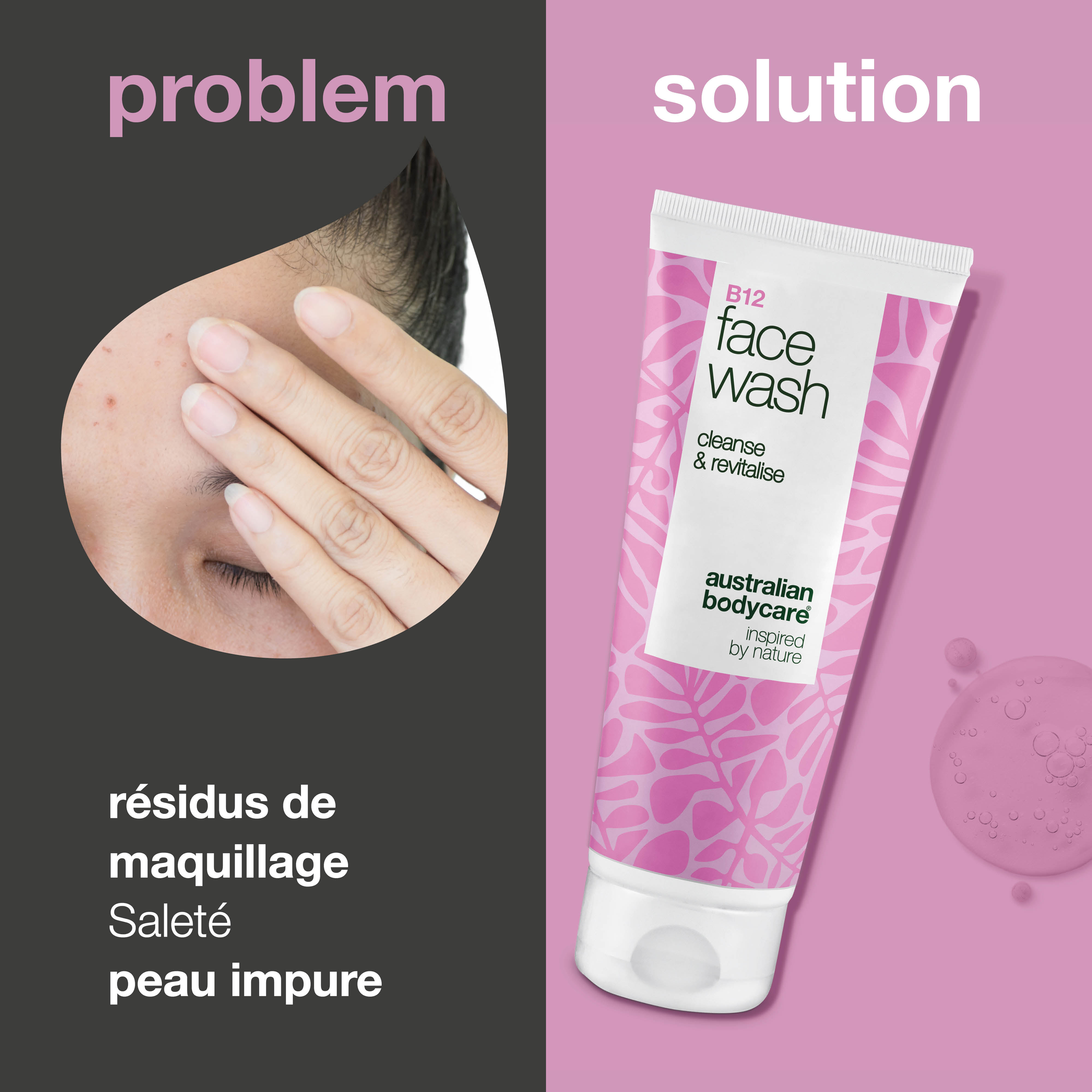 B12 Face Wash – Nettoyant quotidien pour la saleté et les impuretés – Nettoyant pour le visage B12 efficace qui élimine le maquillage et les impuretés. Obtenez une peau propre, naturellement éclatante et bien soignée.