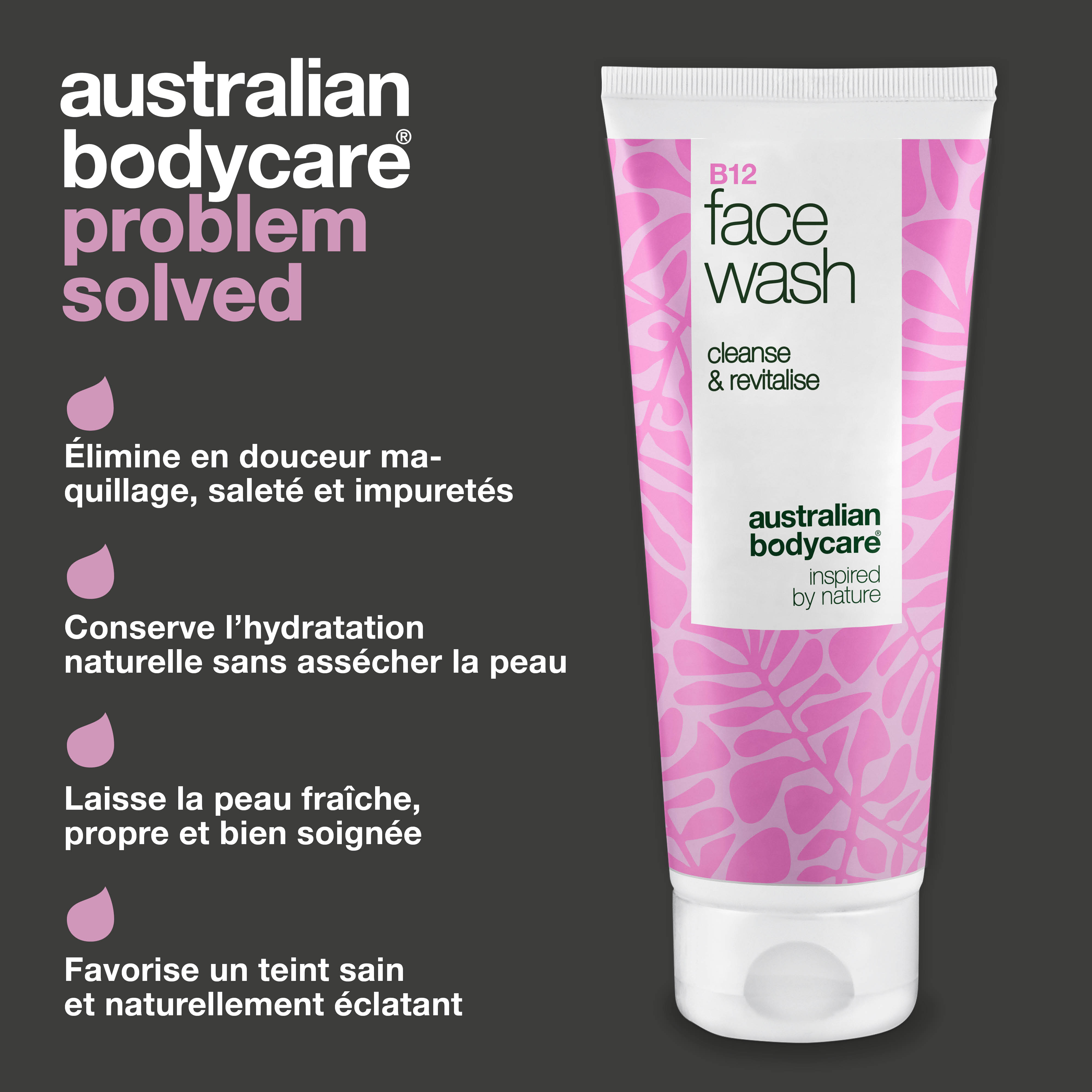 B12 Face Wash – Nettoyant quotidien pour la saleté et les impuretés – Nettoyant pour le visage B12 efficace qui élimine le maquillage et les impuretés. Obtenez une peau propre, naturellement éclatante et bien soignée.