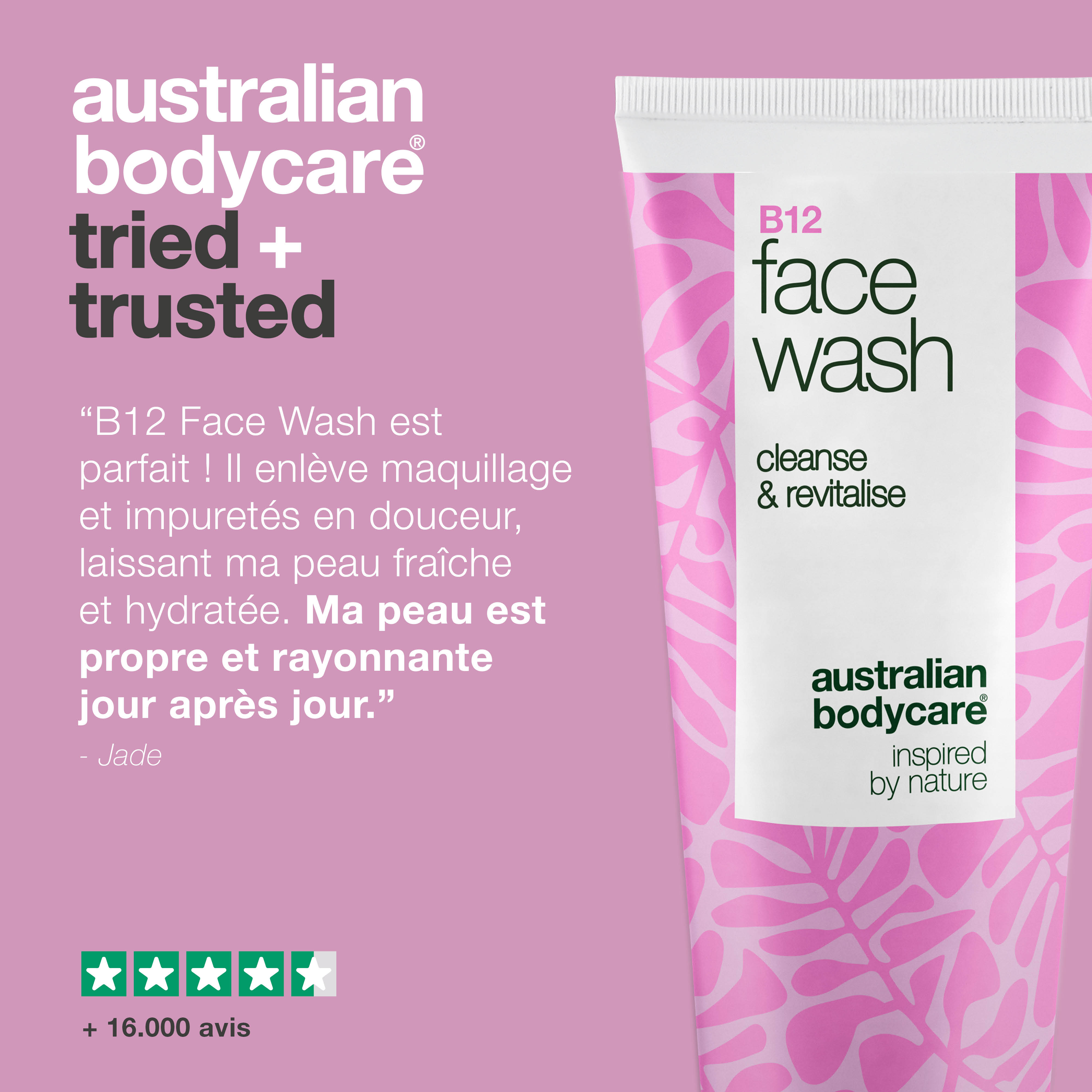 B12 Face Wash – Nettoyant quotidien pour la saleté et les impuretés – Nettoyant pour le visage B12 efficace qui élimine le maquillage et les impuretés. Obtenez une peau propre, naturellement éclatante et bien soignée.