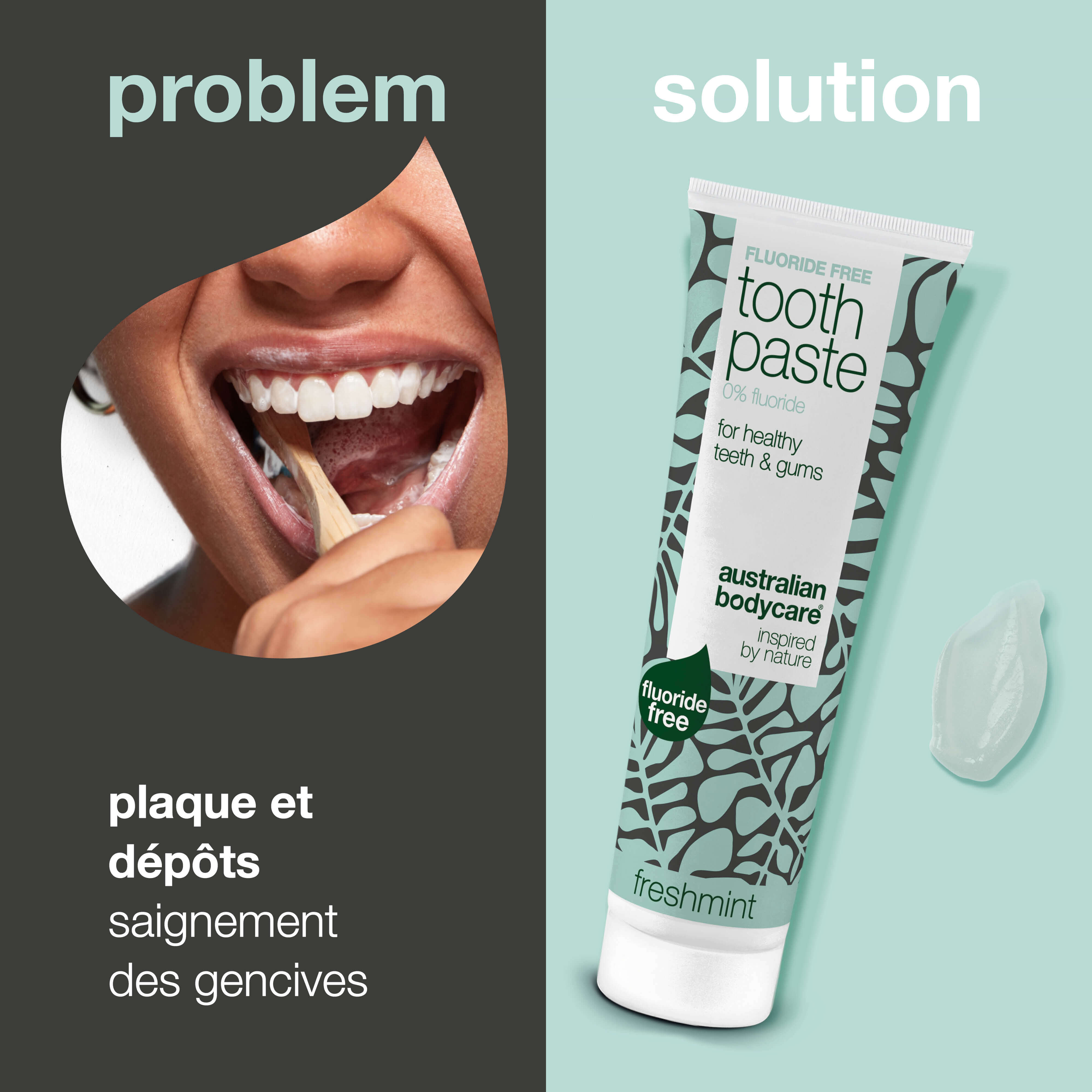 Dentifrice sans fluor – pour des dents saines et une haleine fraîche — Dentifrice sans fluor qui élimine la plaque, protège les gencives et rafraîchit l’haleine. Idéal pour un usage quotidien.