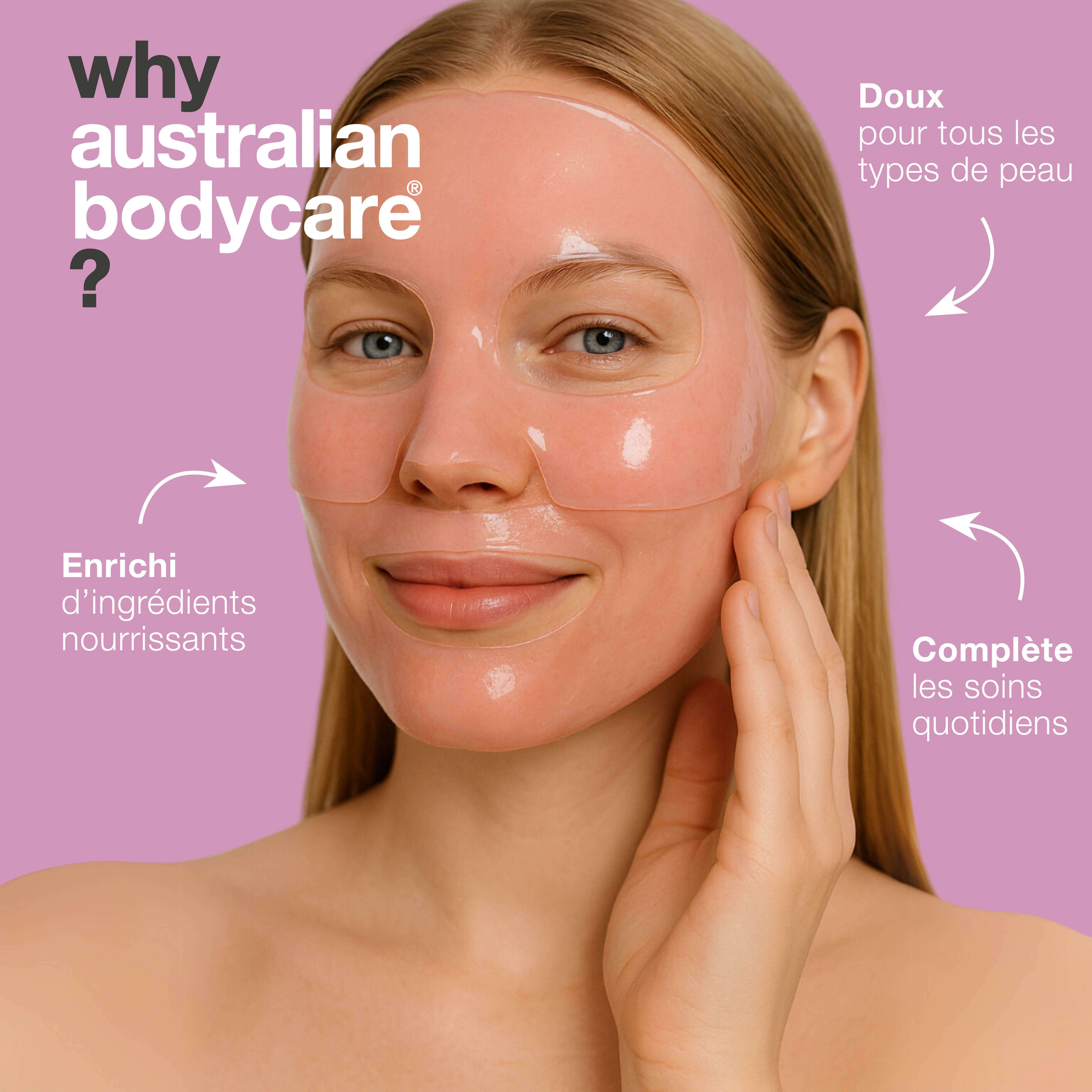 Masque Vitamine B12 Collagène pour peau sèche et fatiguée — Masque B12 Collagène pour peau sèche et terne. Avec B12, niacinamide, peptides, collagène et acide hyaluronique pour hydrater et lisser.