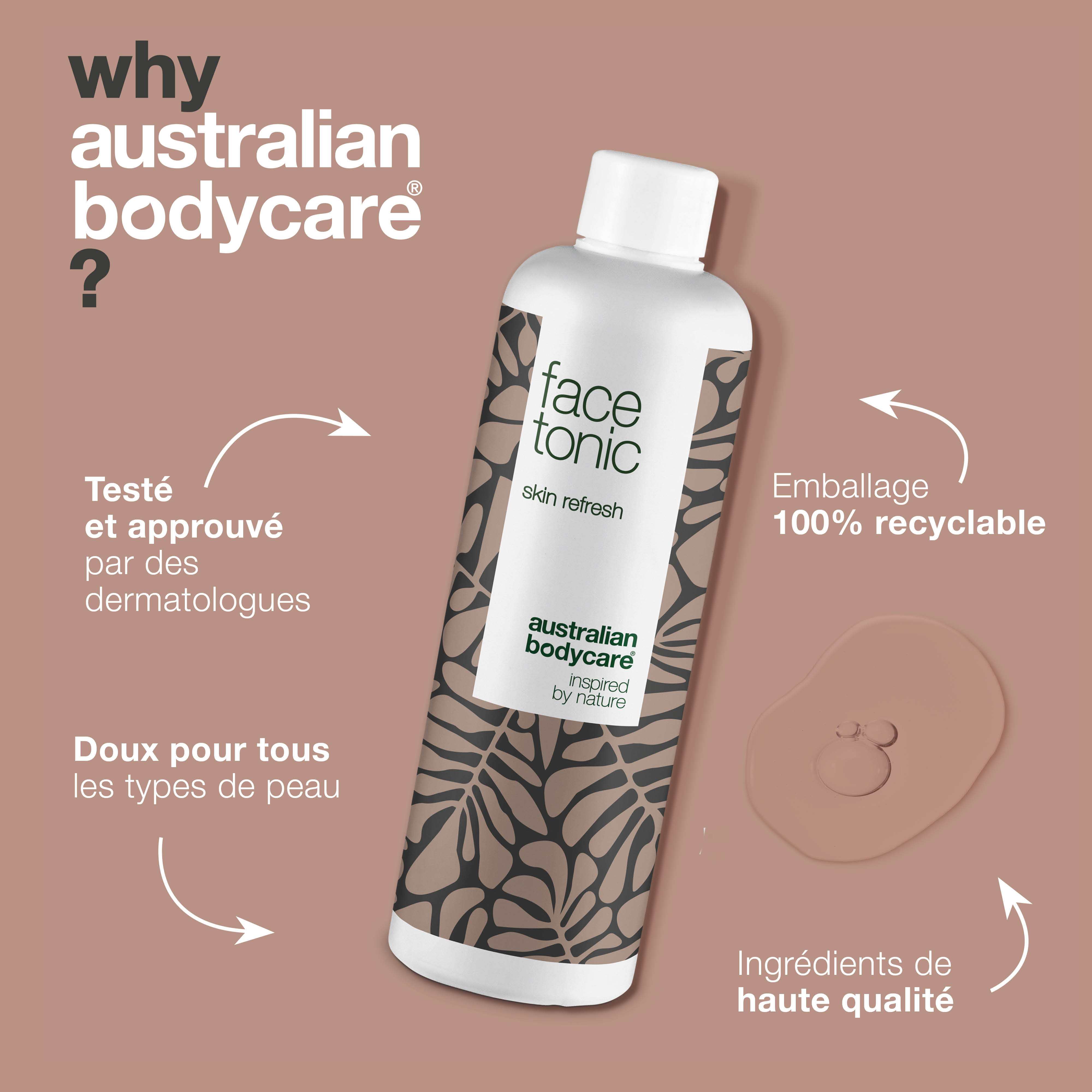 Tonique pour le visage pour un nettoyage quotidien en profondeur — Tonique pour le visage à l'huile d'arbre à thé pour les boutons, les points noirs et la peau grasse
