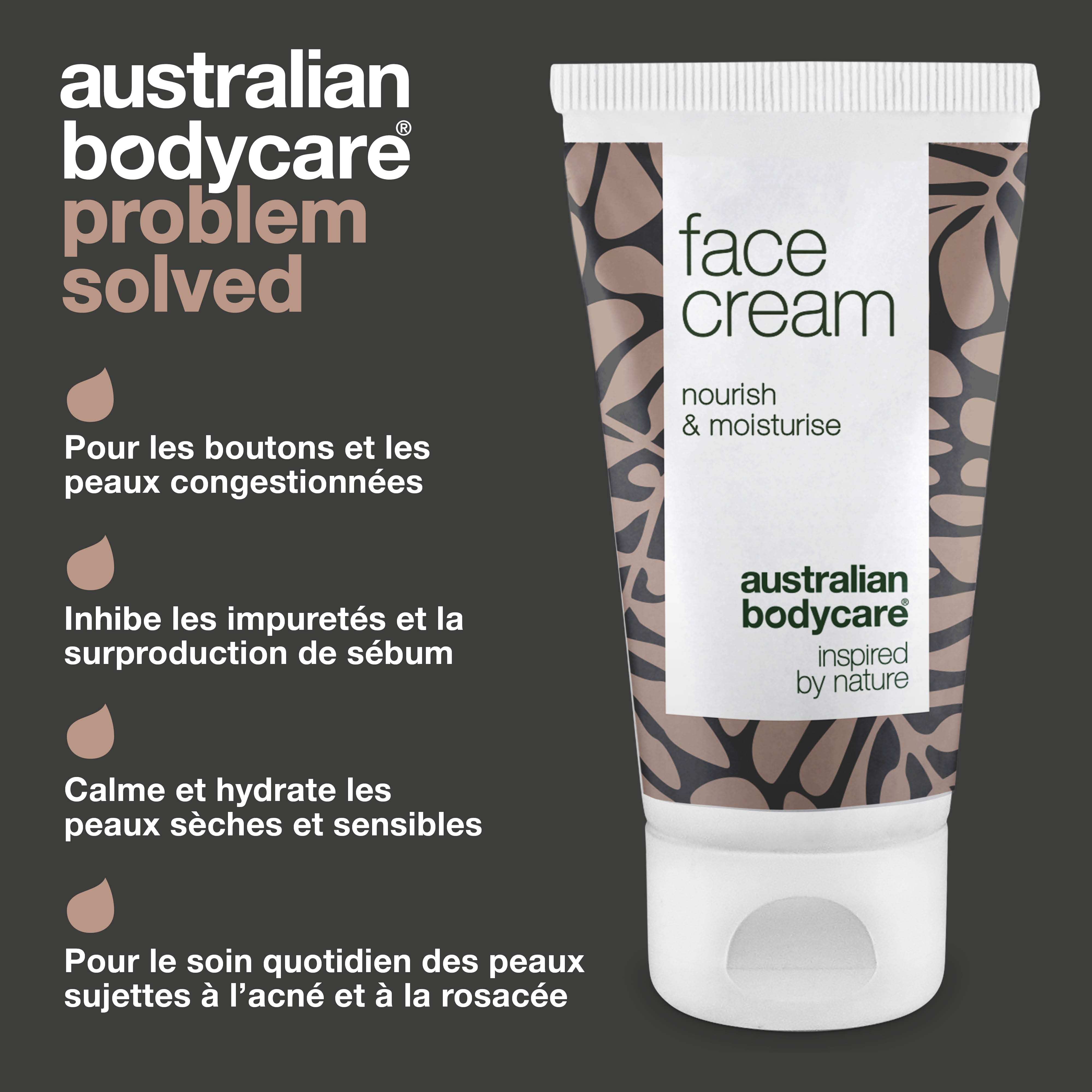 Crème visage à l'arbre à thé pour boutons et peaux congestionnées — Hydratant pour le visage, parfait pour les taches, les boutons, les peaux grasses et à tendance acnéique
