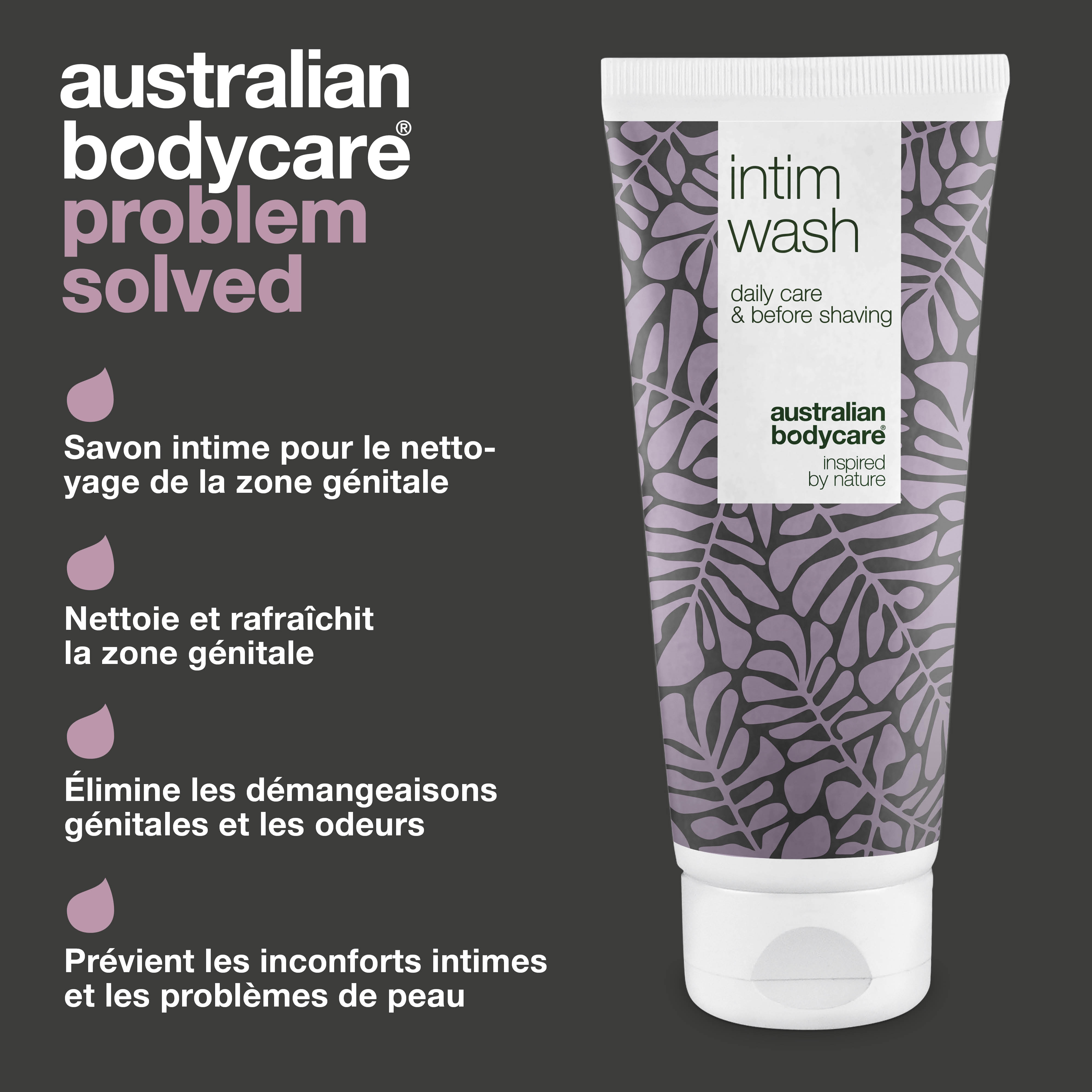 Nettoyant intime contre les odeurs et les démangeaisons — Lavage intime quotidien avec des ingrédients naturels pour lutter contre les odeurs, les démangeaisons et les irritations. Convient aussi bien aux hommes qu'aux femmes.
