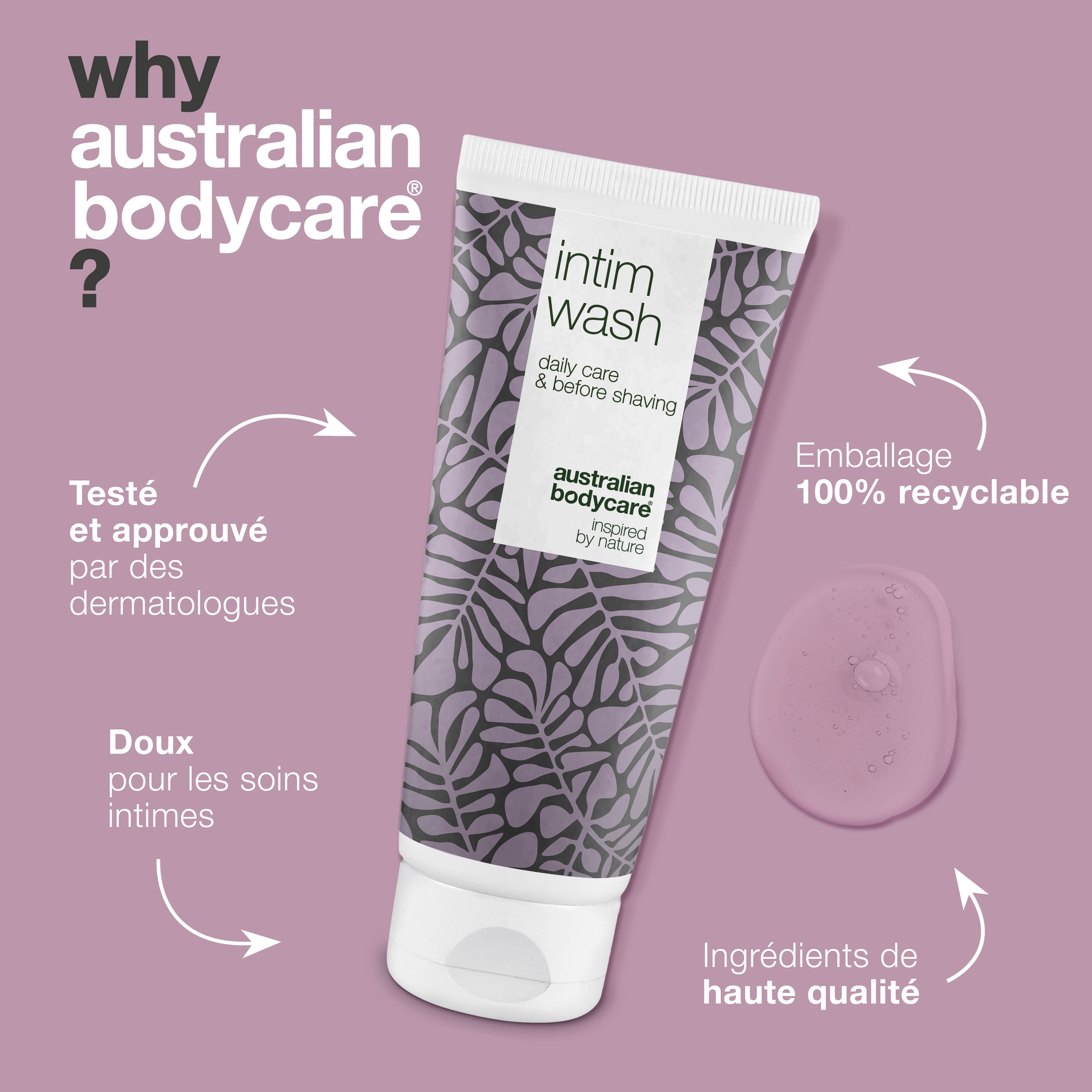 Nettoyant intime contre les odeurs et les démangeaisons — Lavage intime quotidien avec des ingrédients naturels pour lutter contre les odeurs, les démangeaisons et les irritations. Convient aussi bien aux hommes qu'aux femmes.