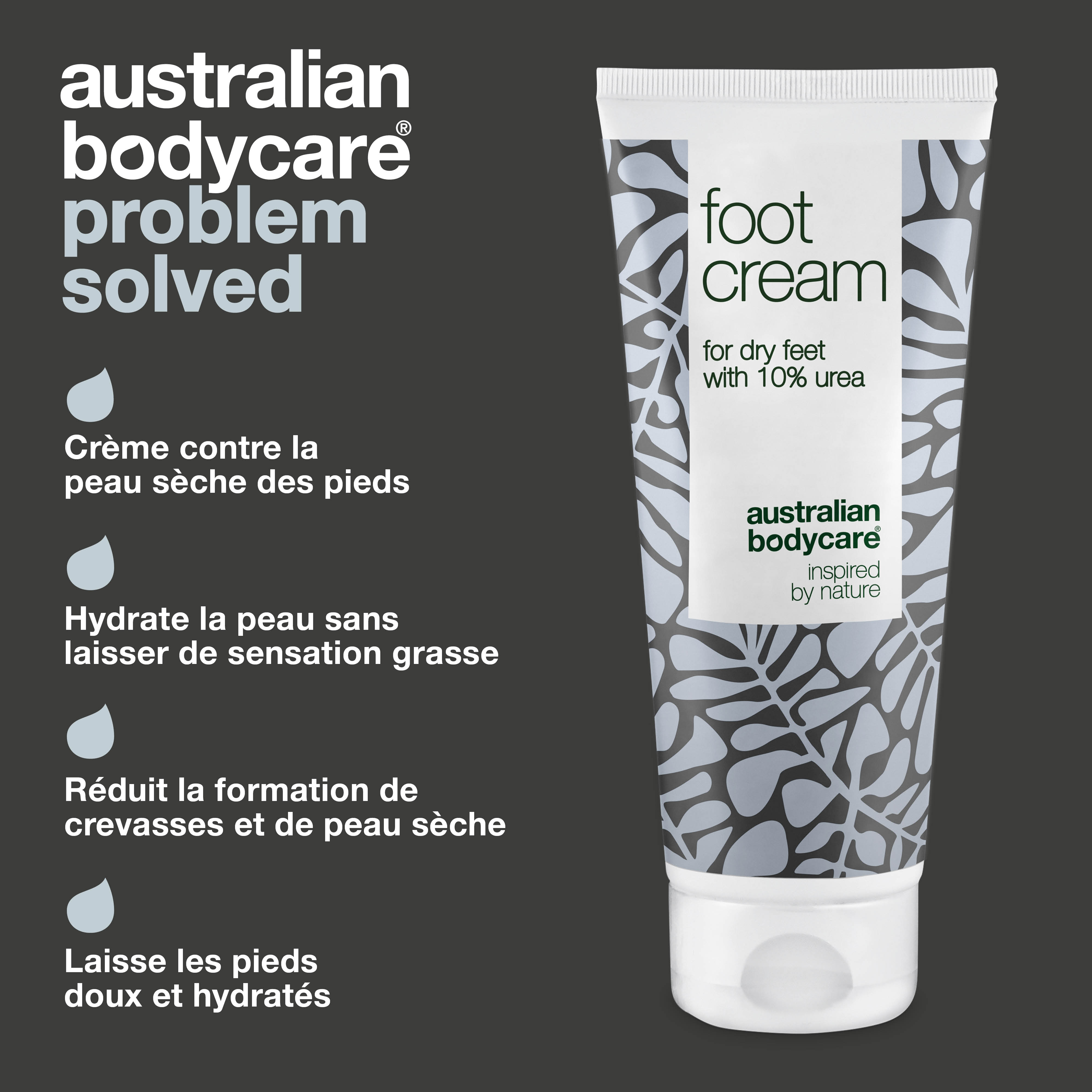 Crème pour les pieds avec 10 % d'urée pour pieds secs — Crème nourrissante pour les pieds secs avec de l'huile d'arbre à thé 100 % naturelle
