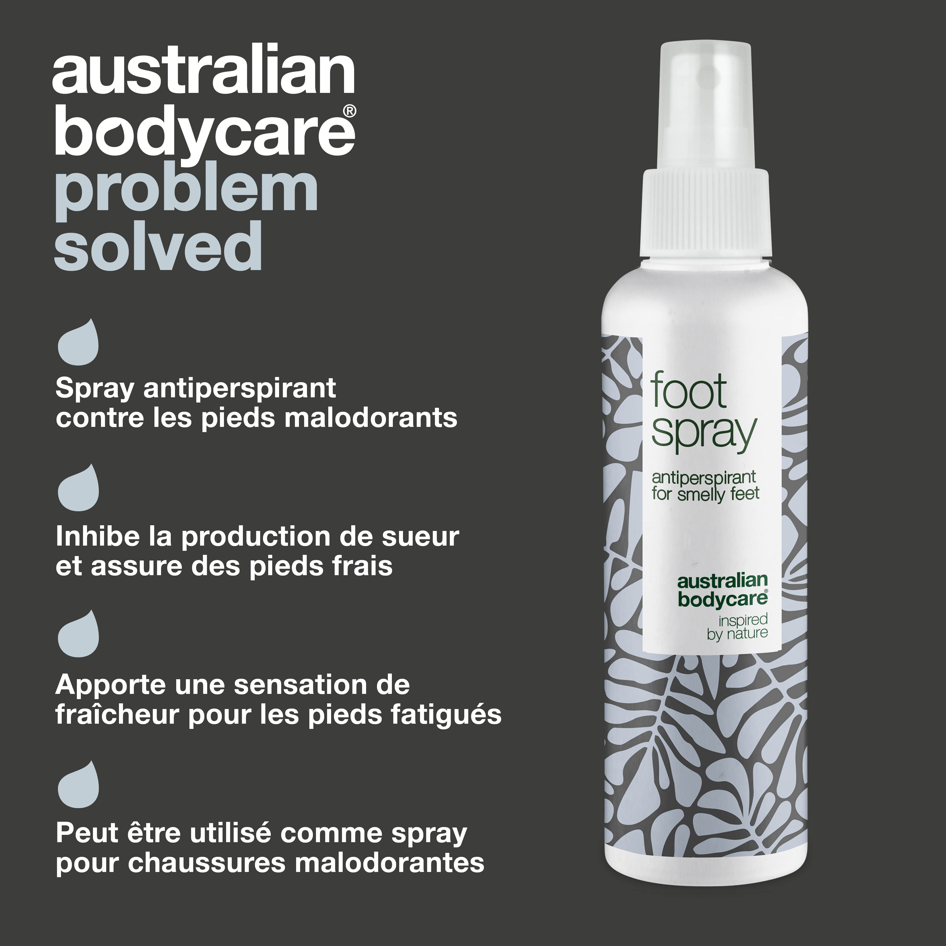 Spray pour les pieds contre les odeurs — Spray anti-transpirant pour les pieds et les orteils malodorants et moites