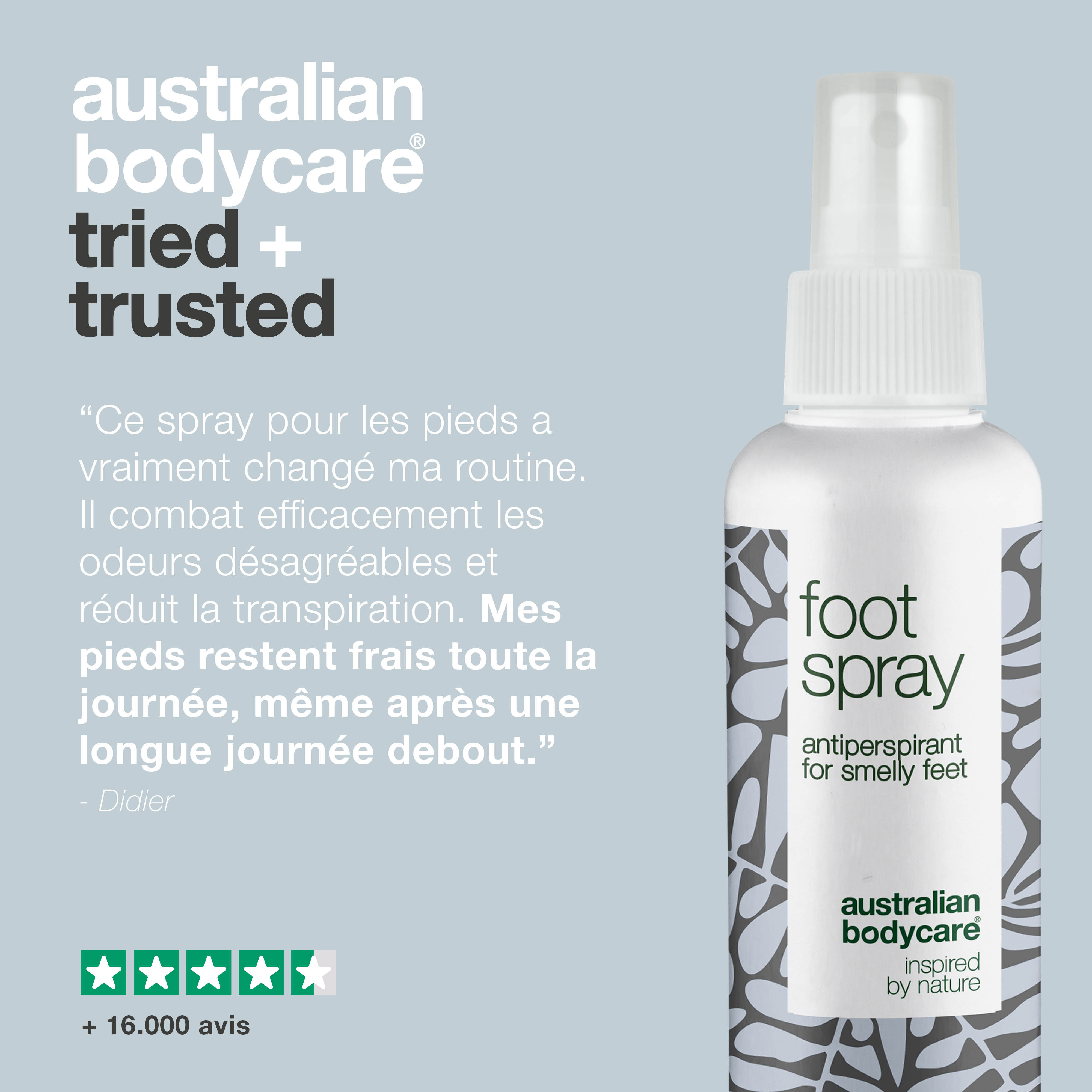 Spray pour les pieds contre les odeurs — Spray anti-transpirant pour les pieds et les orteils malodorants et moites