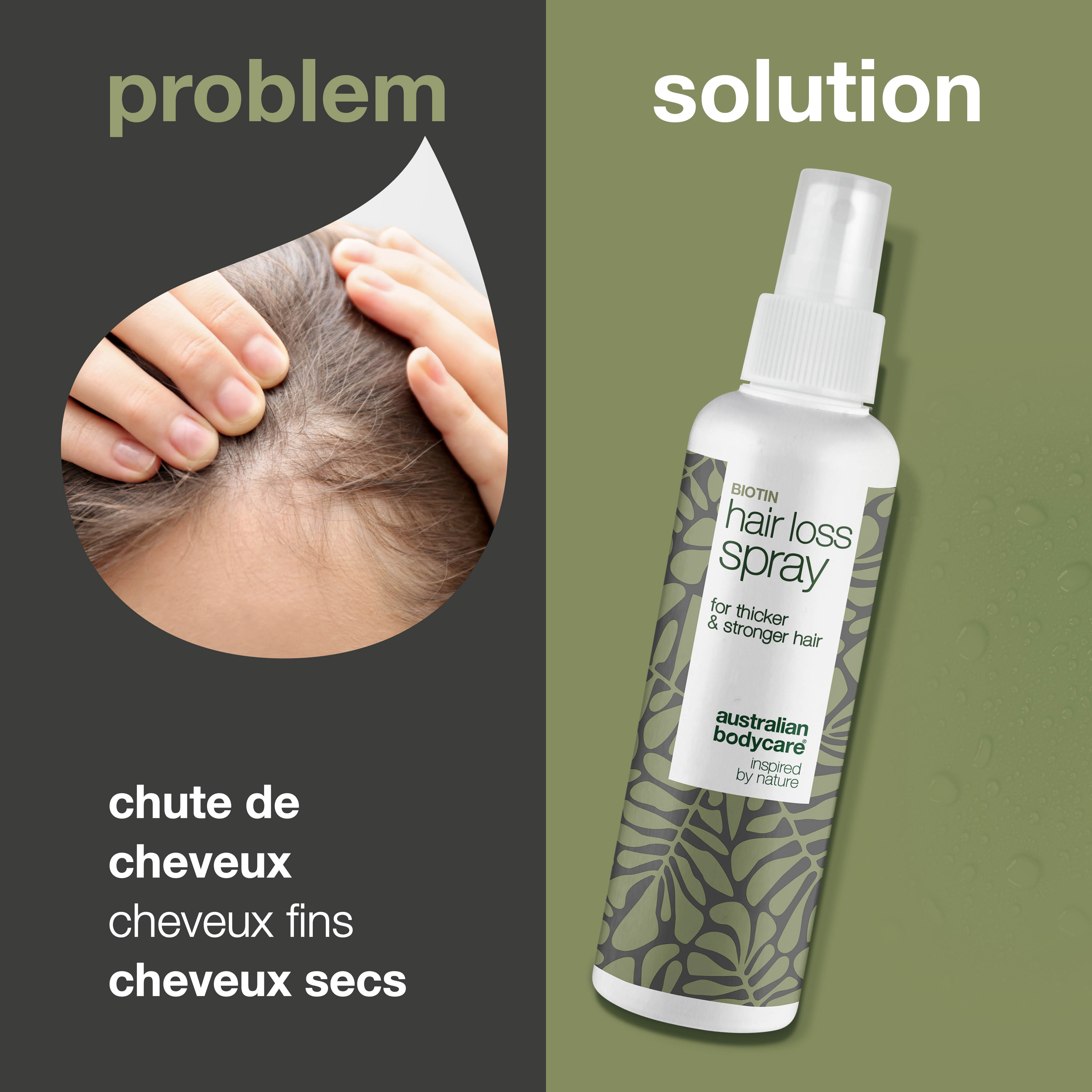 Laque pour la protection des cheveux fins — Laque pour protéger les cheveux fins en cas de chute, de cheveux fins et de dégarni