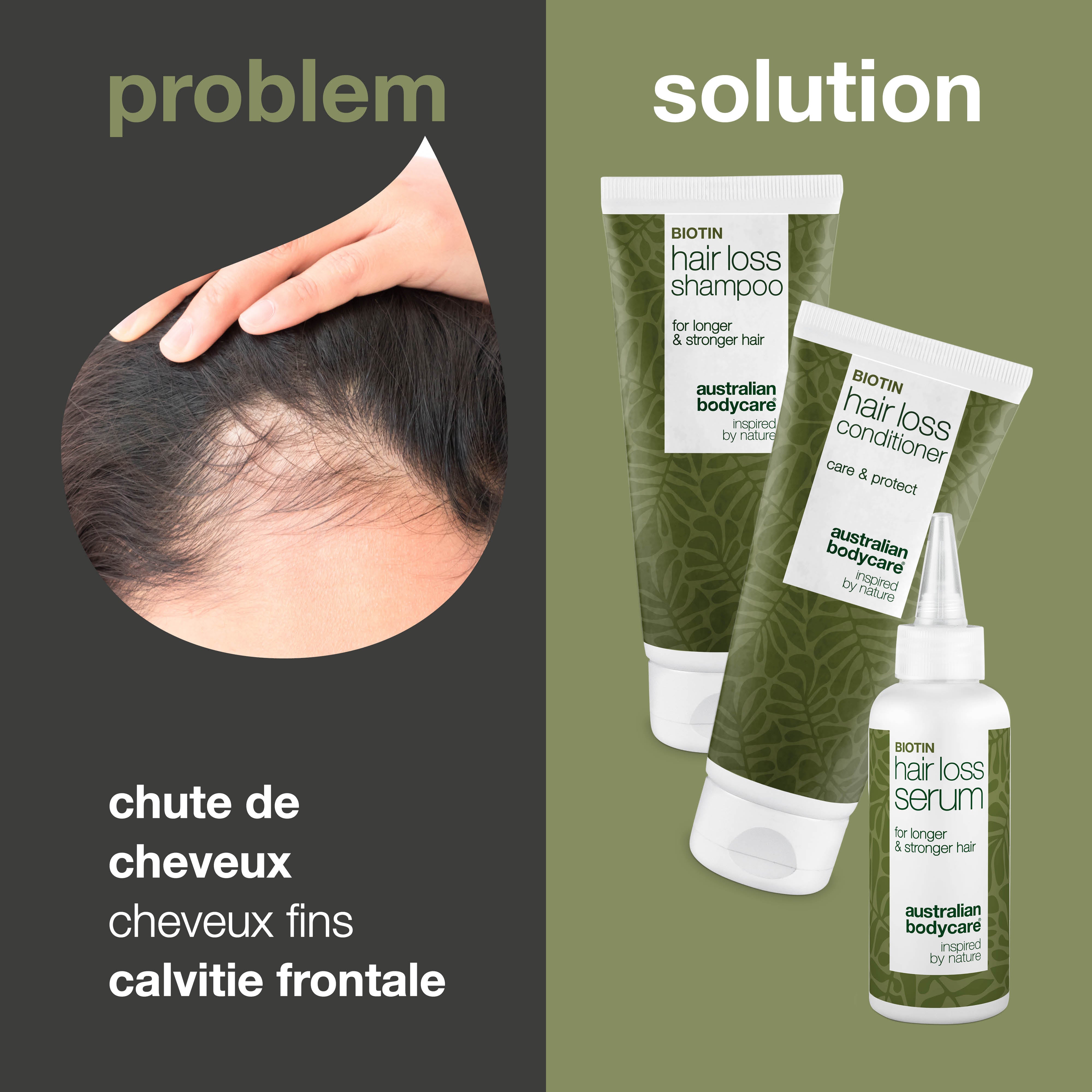 Kit pour traitement de la perte de cheveux biotine et capilla longa — 3 produits pour des cheveux sains, forts et longs