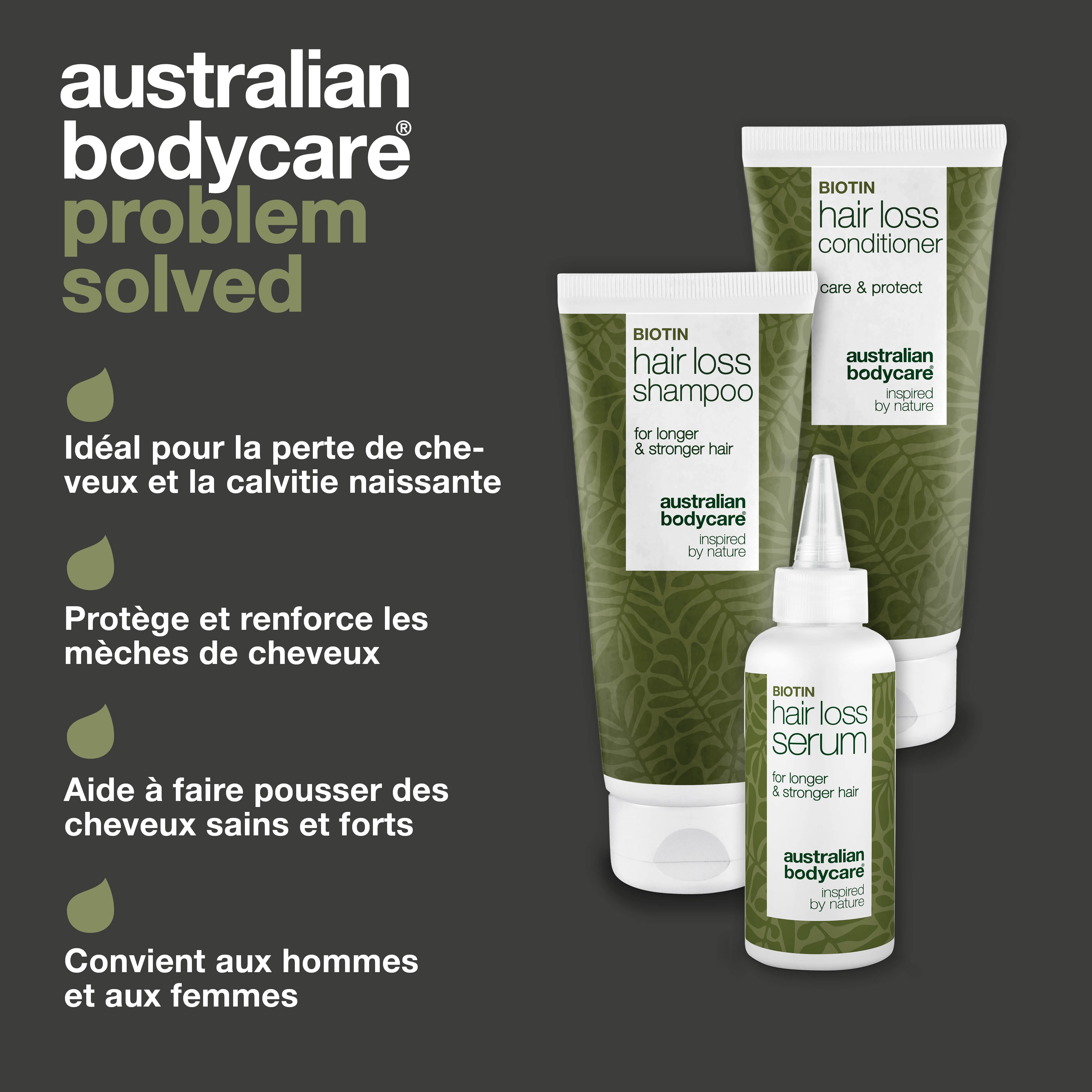Kit pour traitement de la perte de cheveux biotine et capilla longa — 3 produits pour des cheveux sains, forts et longs
