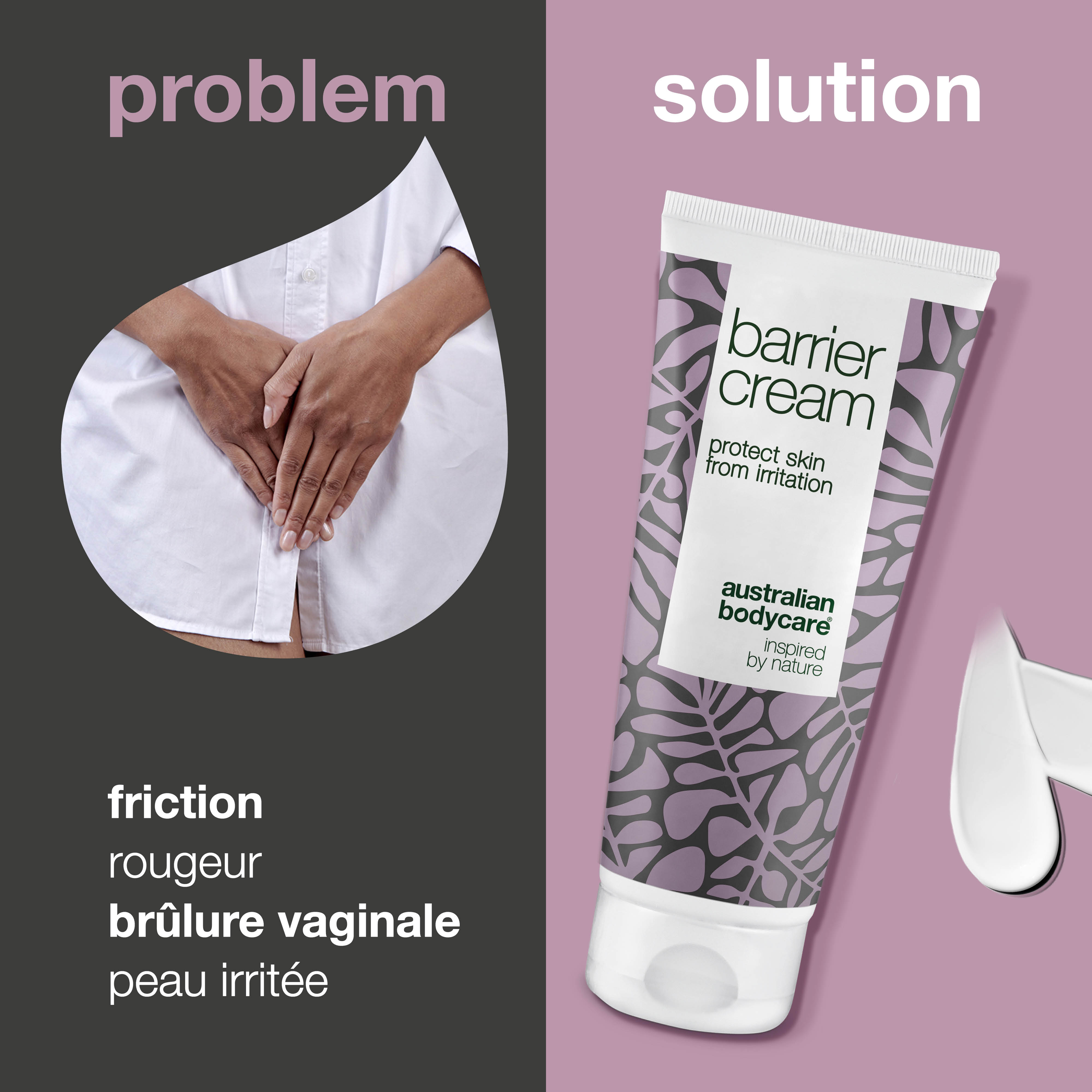 Crème barrière intime contre les rougeurs et l'inconfort — 100 ml de crème protège la zone intime des irritations, de l'humidité et des frottements. Les ingrédients naturels apaisent et soignent les peaux sensibles.
