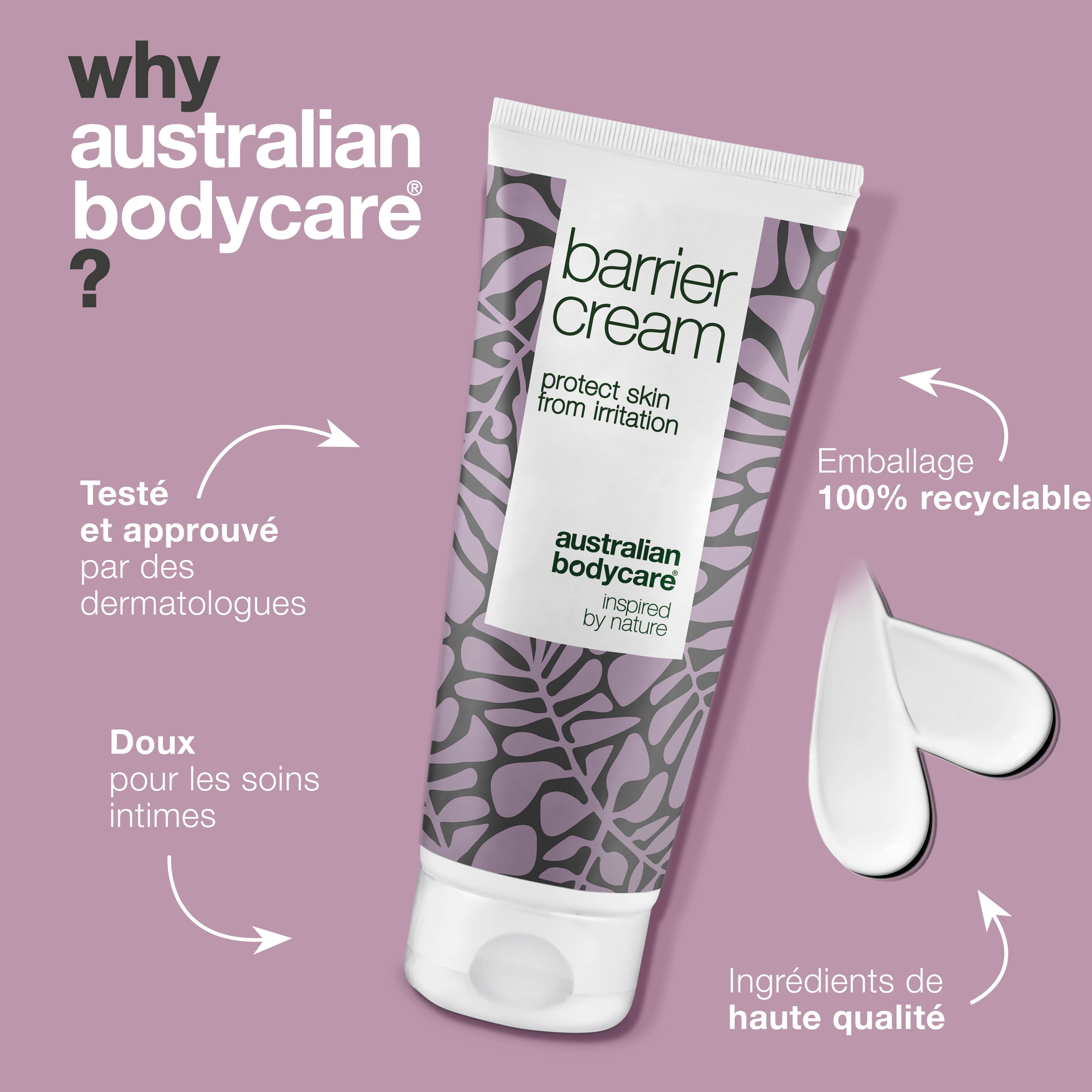 Crème barrière intime contre les rougeurs et l'inconfort — 100 ml de crème protège la zone intime des irritations, de l'humidité et des frottements. Les ingrédients naturels apaisent et soignent les peaux sensibles.