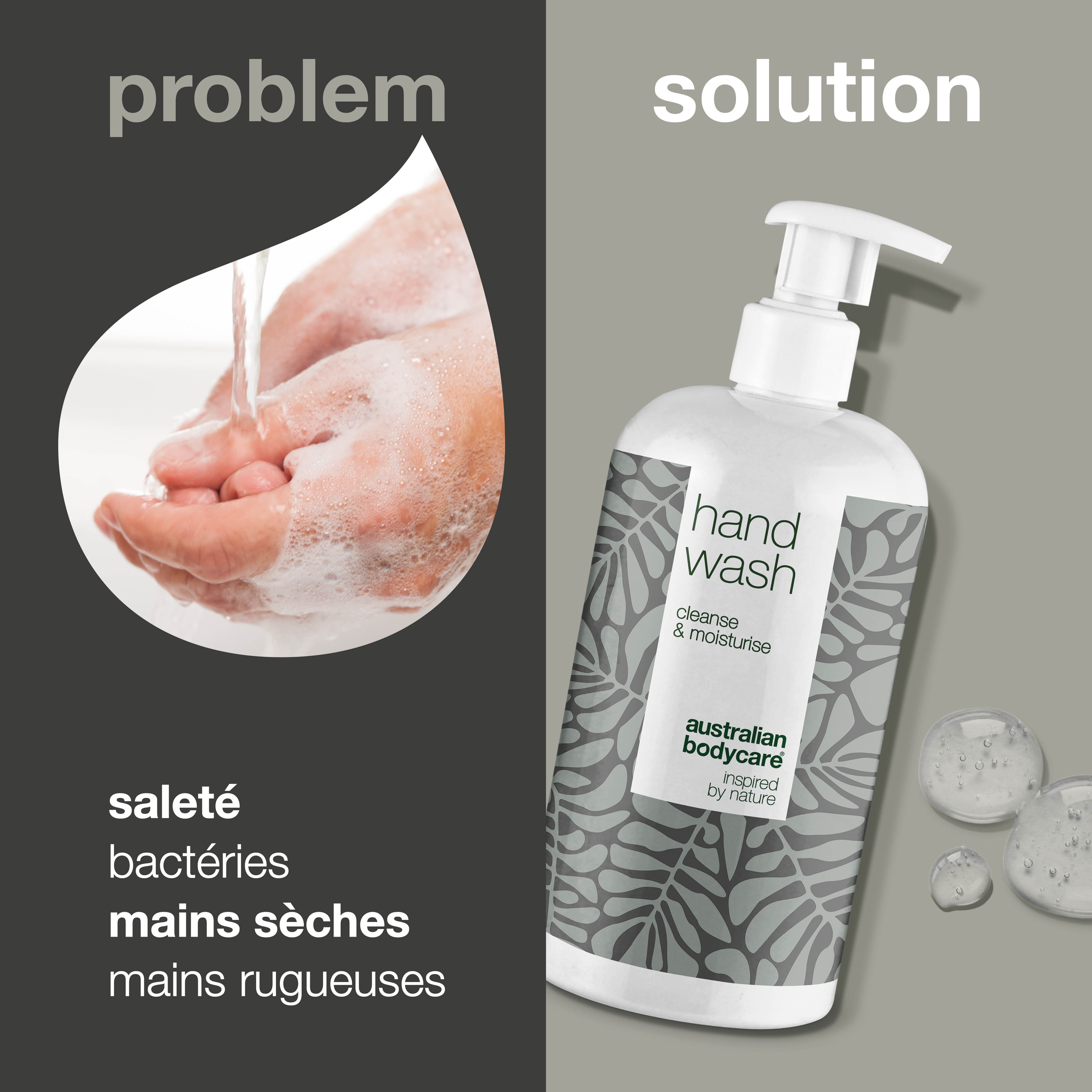 Savon liquide pour les mains sèches à l'huile d'arbre à thé — Lavage liquide pour les mains pour un nettoyage efficace des bactéries et de la saleté