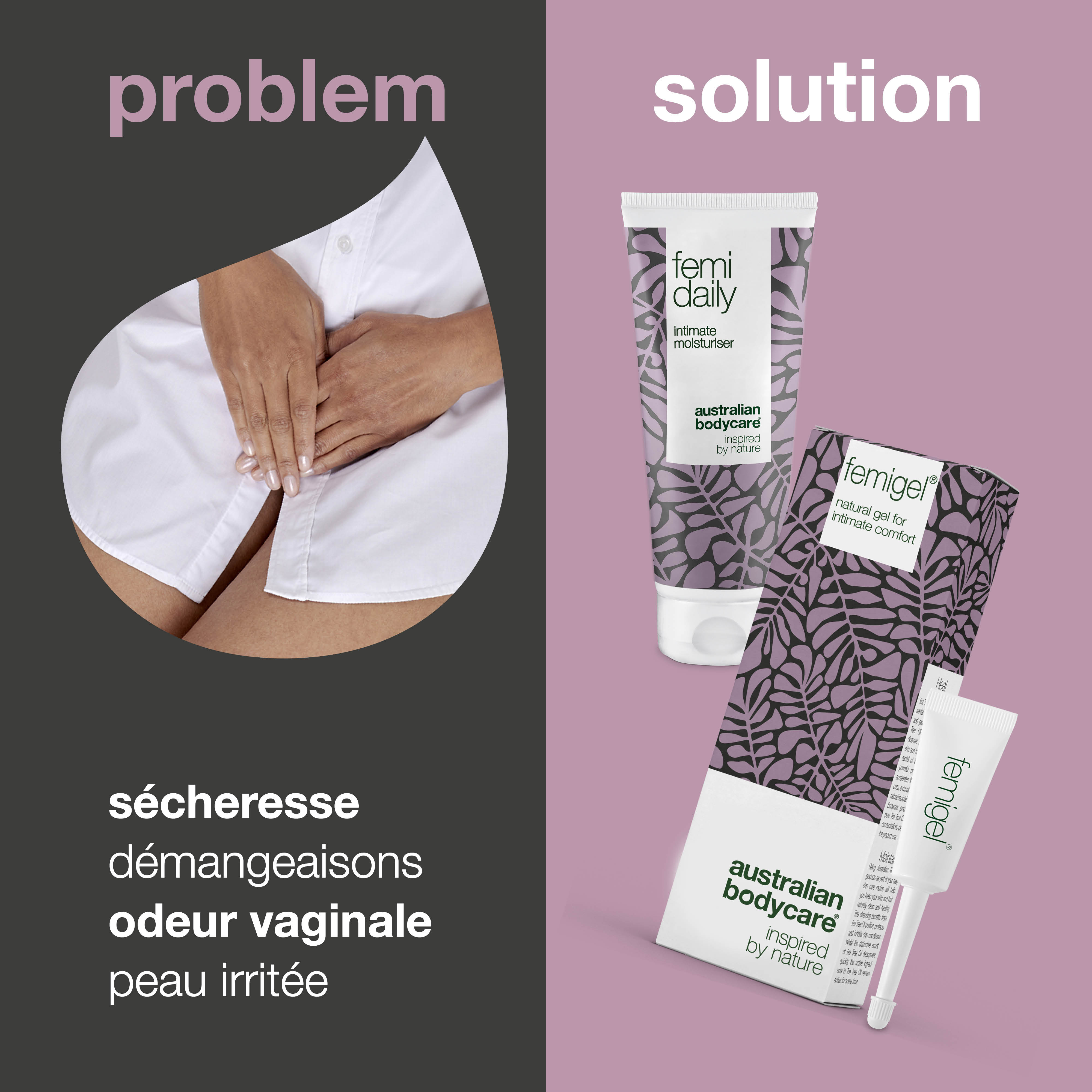 2x produits intimes pour l'inconfort intime — Produits intimes pour la sécheresse vaginale, les démangeaisons génitales et les odeurs vaginales