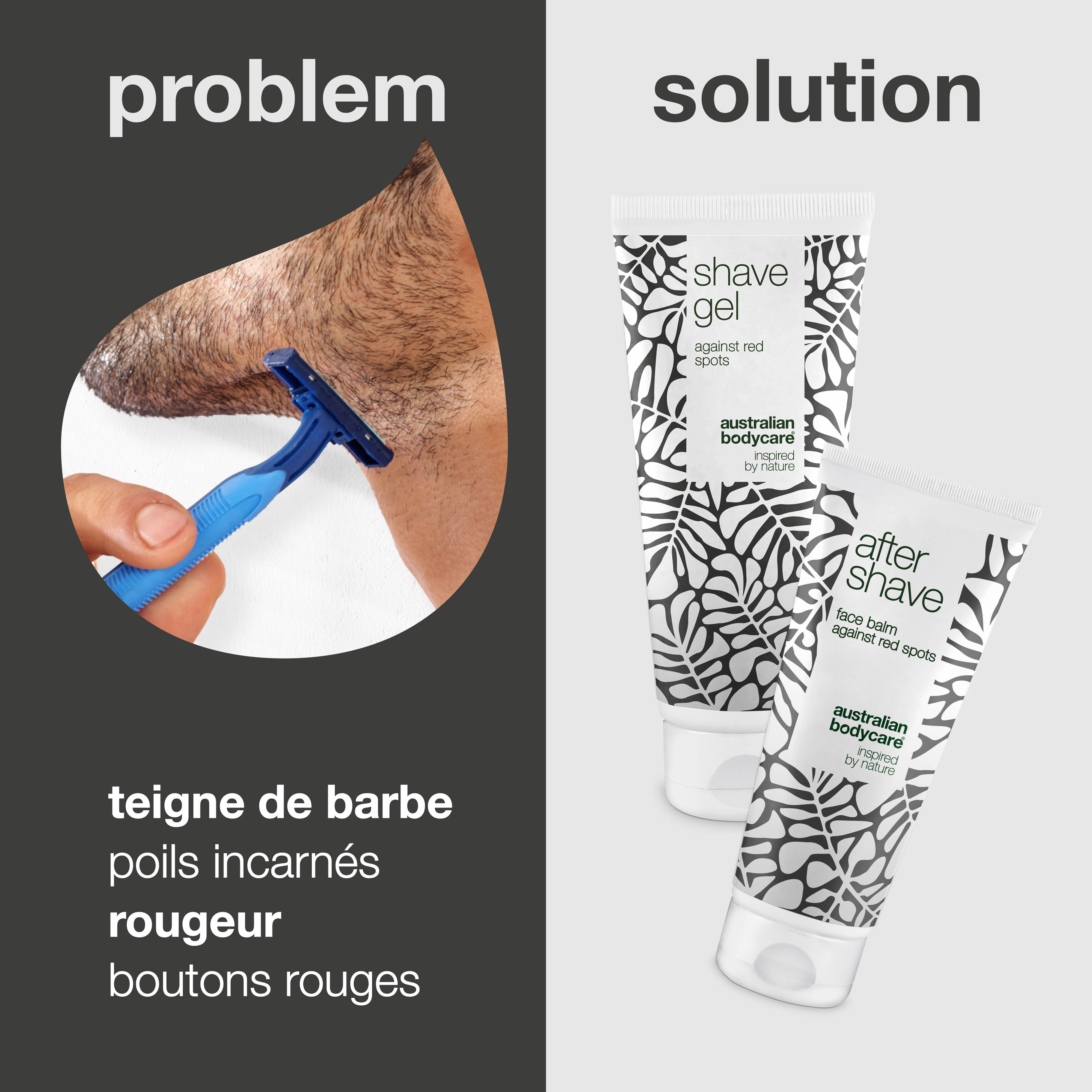 Kit pour prévenir les coups de rasoir et les éruptions cutanées du rasage — 2x produits contre les poils incarnés et le feu du rasoir