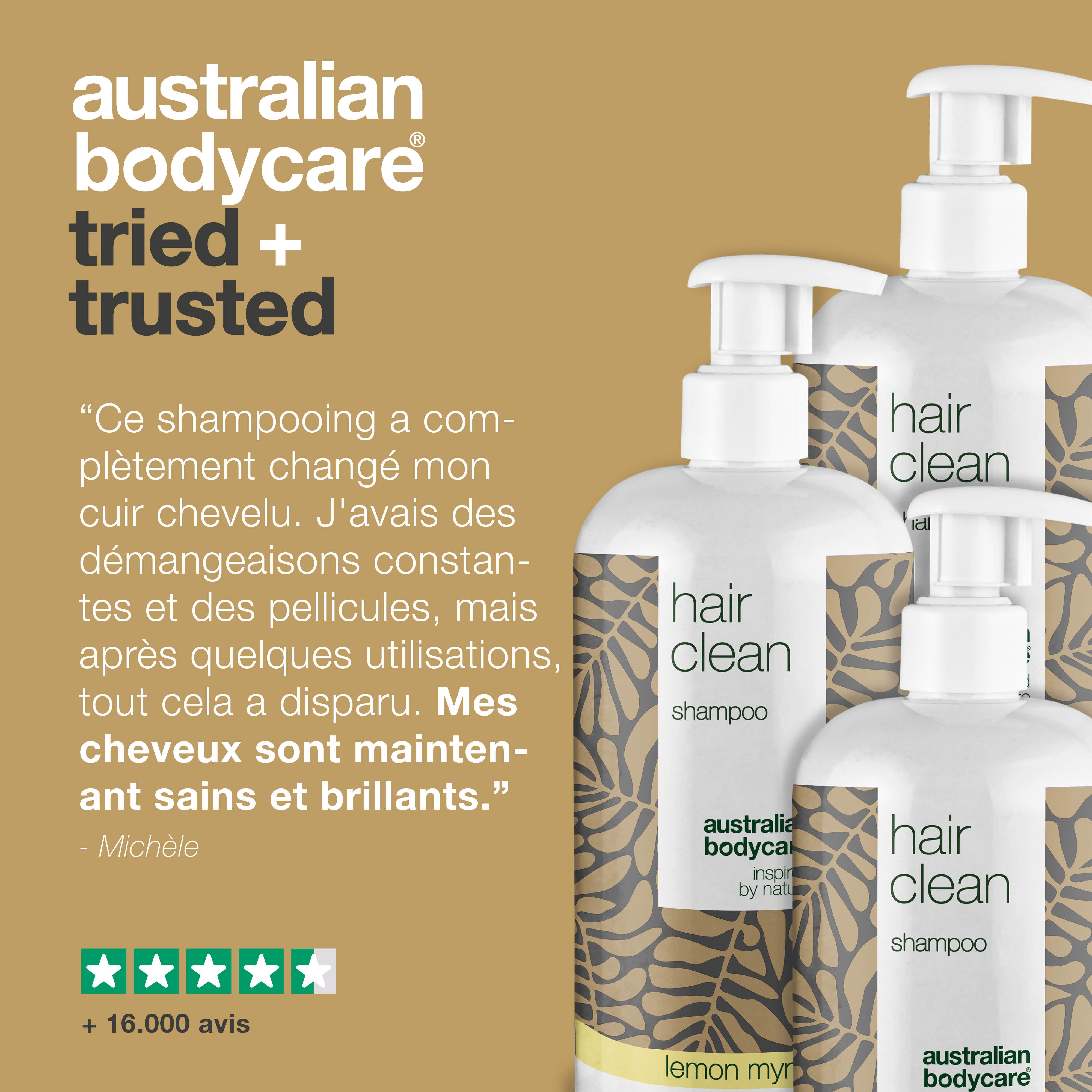 3 pour 2 Shampoing au Tea Tree 500 ml - achat groupé — Offre groupée avec 3 shampooings (500 ml) : Huile de Tea Tree, Myrte Citronnée & Menthe