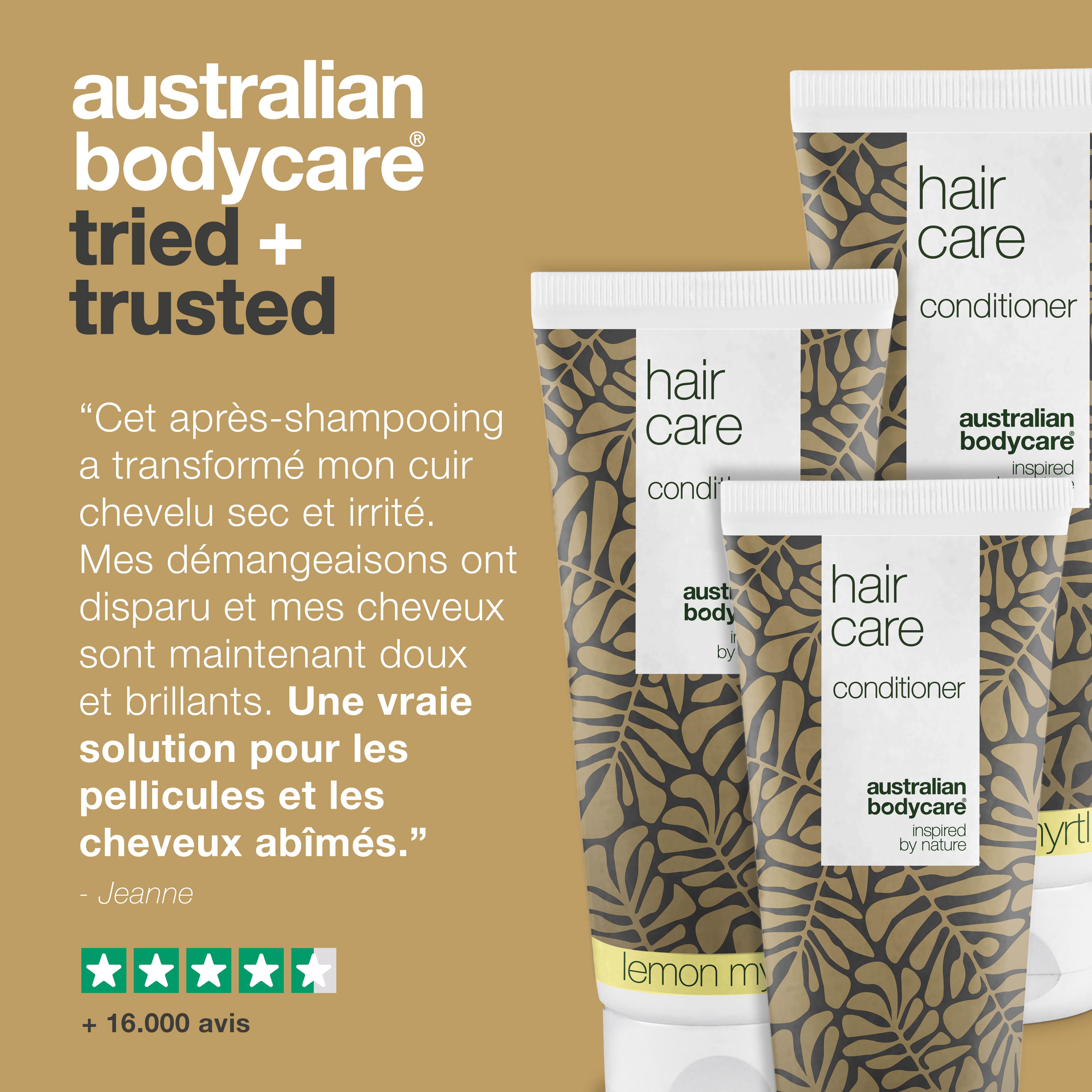 3 pour 2 Après-shampoing 200 ml - achat groupé — Lot d'après-shampooings (200 ml) : huile de tea tree et myrte citronné