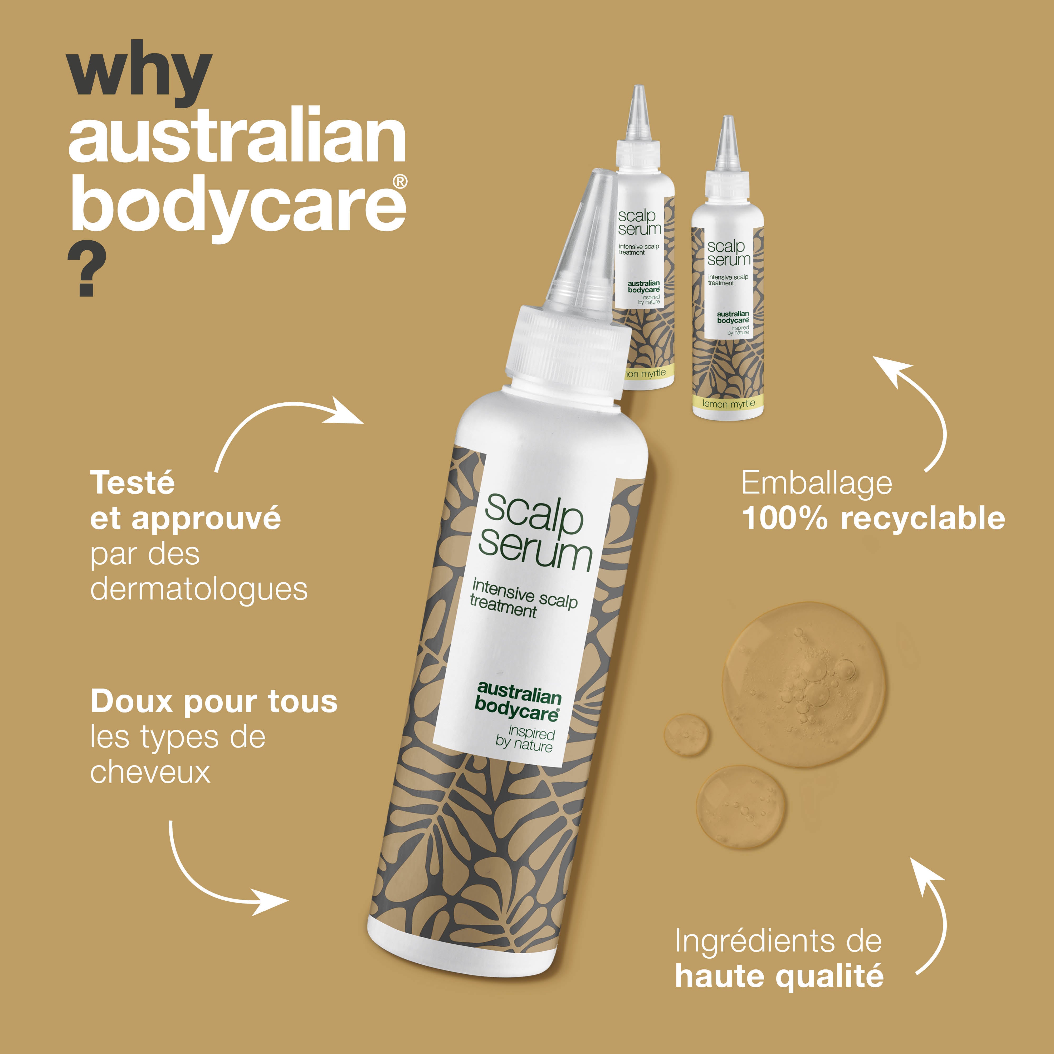 3 pour 2 Traitement du cuir chevelu au sérum 150 ml - achat groupé — Lot de 3 sérums cuir chevelu (150 ml) : Tea Tree & Myrte citronnée