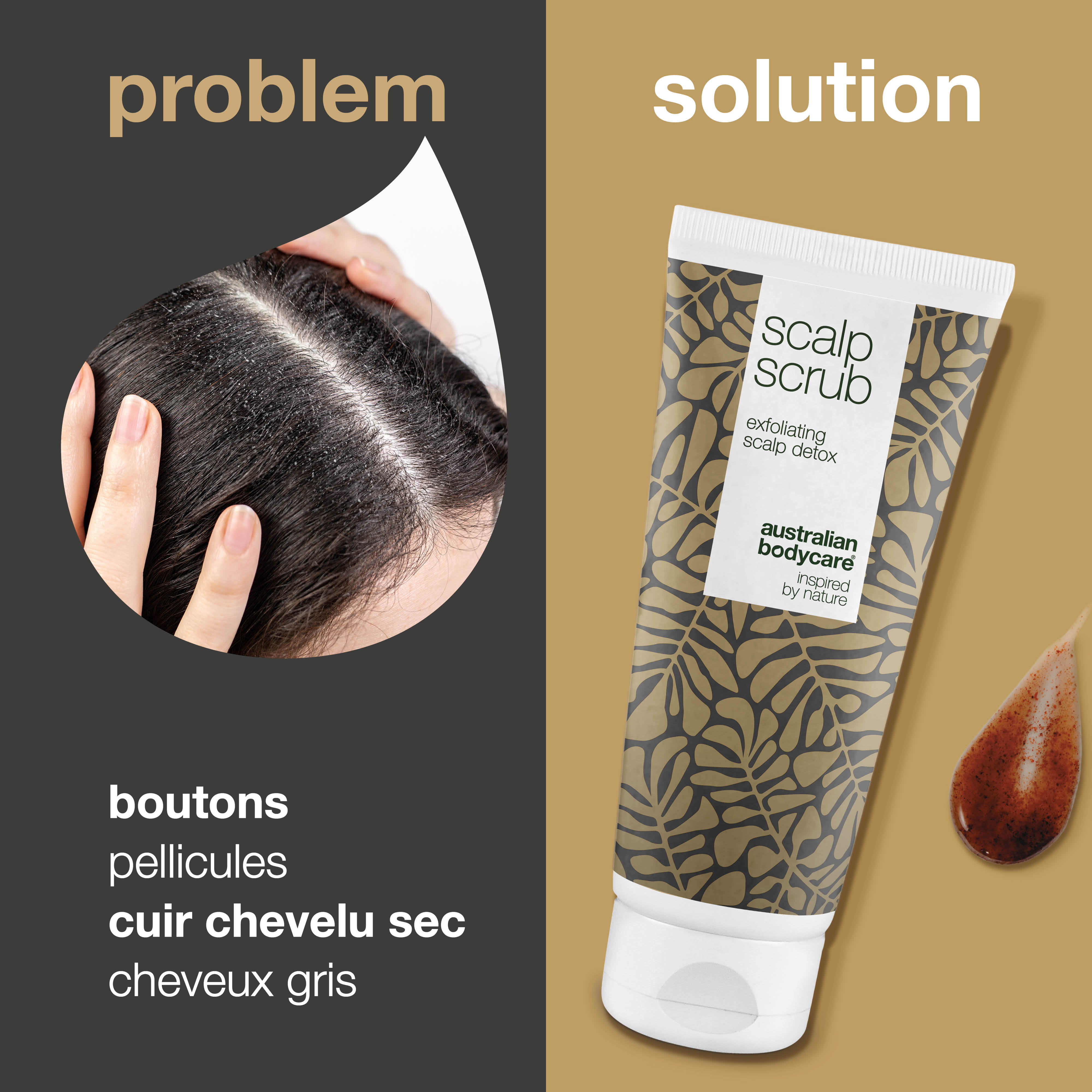 Exfoliant du cuir chevelu — Exfoliant du cuir chevelu pour les boutons, les pellicules, le cuir chevelu sec ou gras