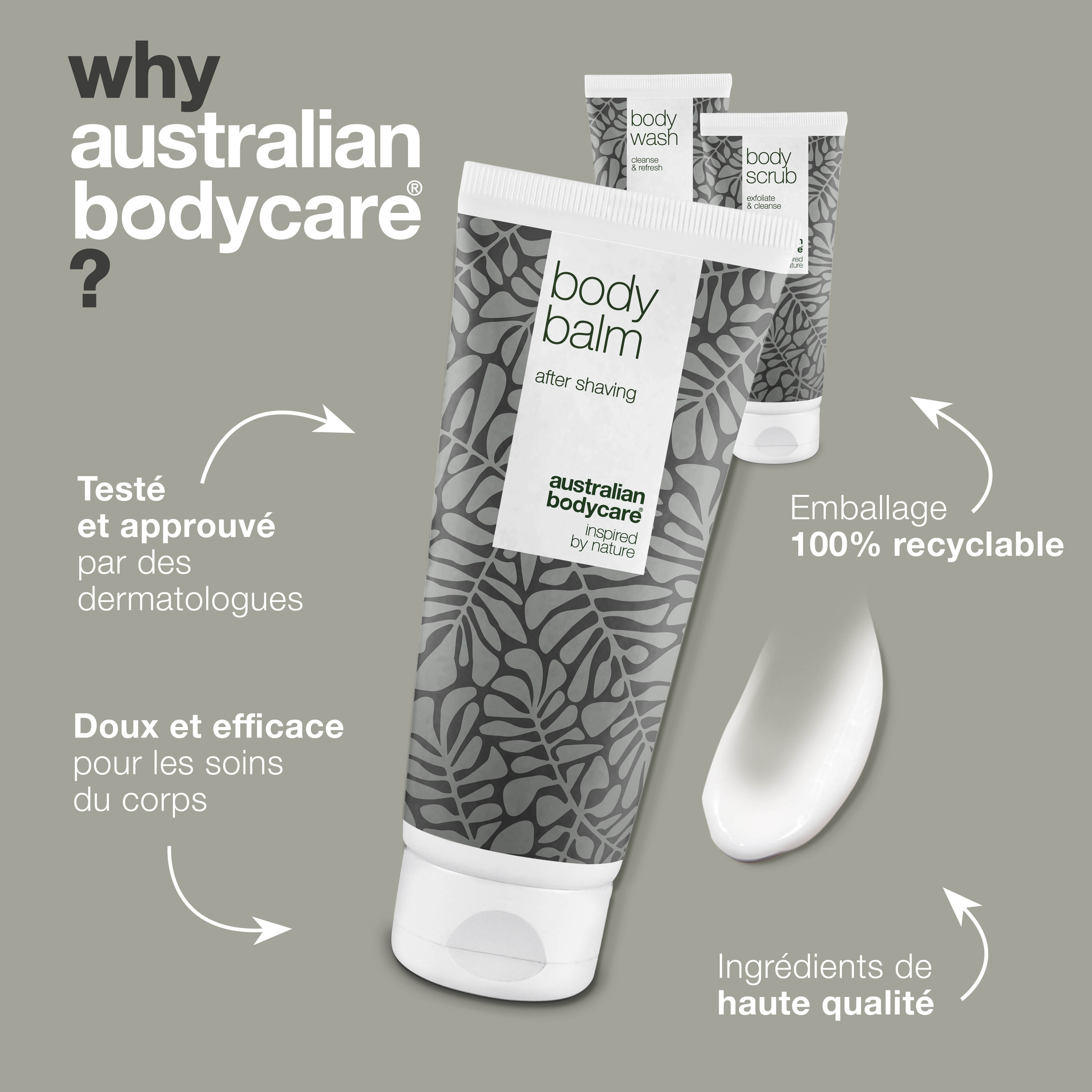 Kit pour rasage des jambes — 3 produits prévenant les rougeurs causées par le rasage et l'épilation