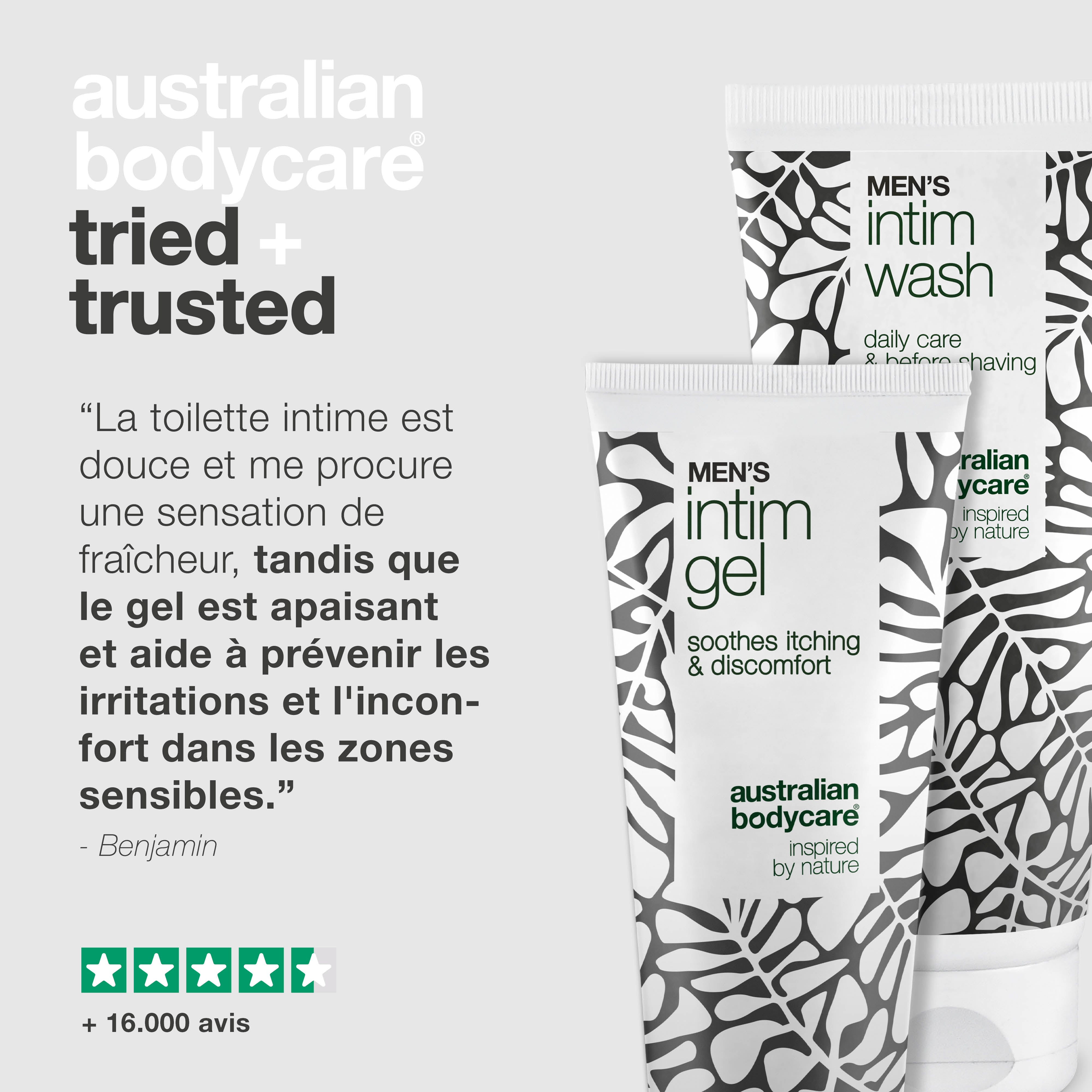 Gel et savon contre l'irritation due à l’eczéma marginé de Hebra — Contre les démangeaisons au niveau du pénis et du vagin et l'eczéma marginé.