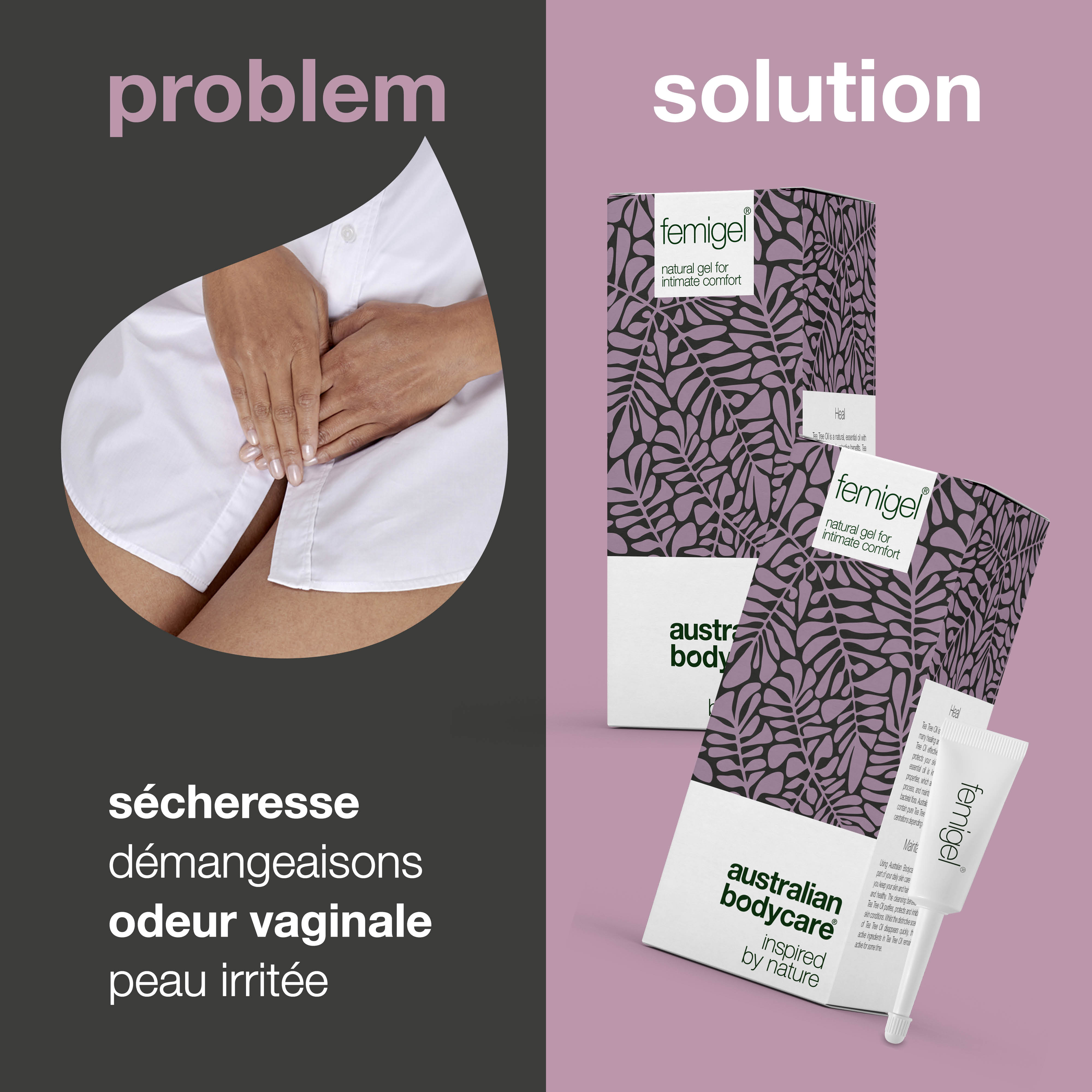 30 x Gel intime Femigel — Gel nourrissant contre la sécheresse vaginale et les odeurs vaginales