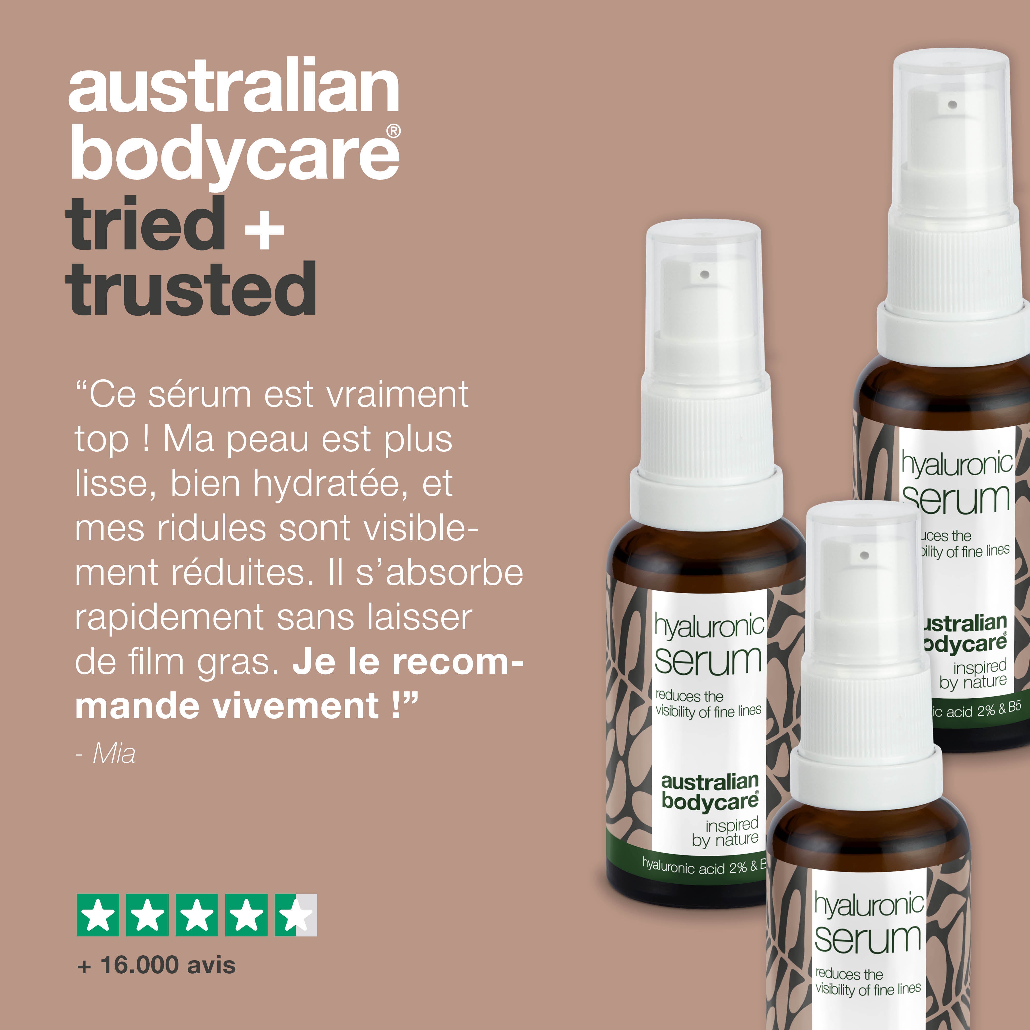 Kit de 3 sérum hyaluronique pour une peau lisse et éclatante — Avec de l'acide hyaluronique à 2% et de la vitamine B5 pour les rides et ridules.