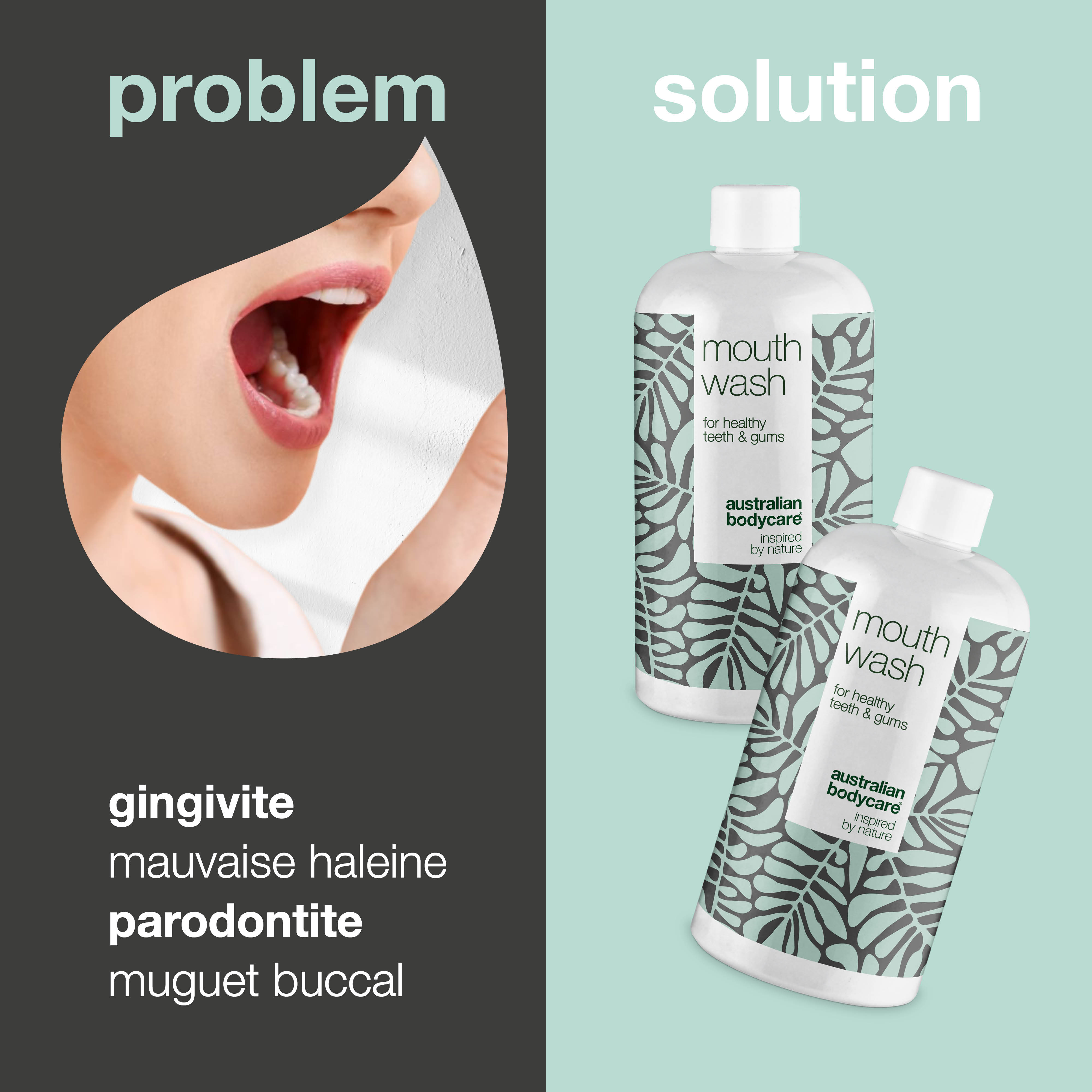 2 Unidades de Enjuague Bucal contra el Mal Aliento y Sabor en la Boca — Pour le soin du journal en cas de grippe et de gingivite
