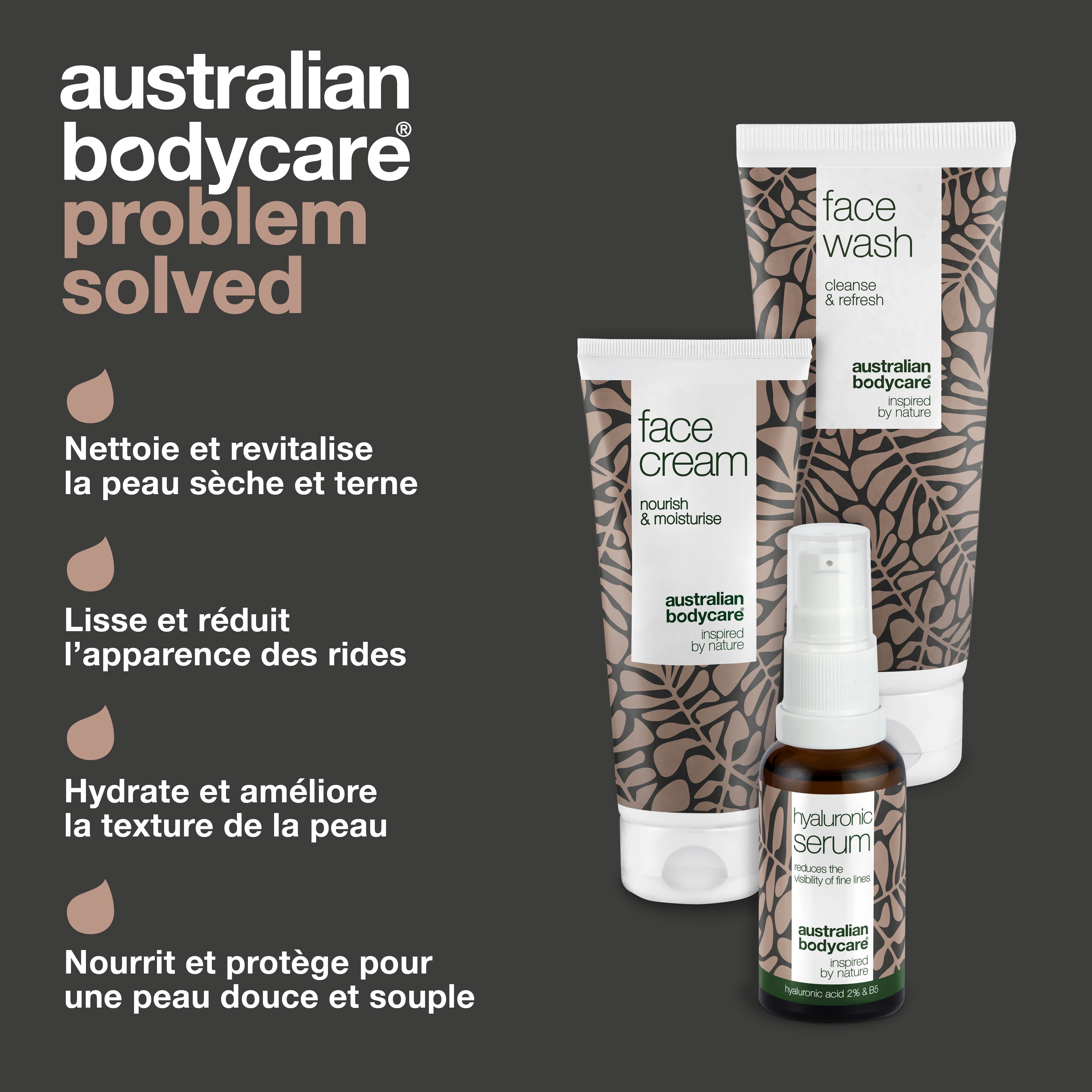 Booster d'acide hyaluronique pour une peau éclatante et lisse — 3 produits pour beaucoup d'éclat et minimisation de rides et ridules