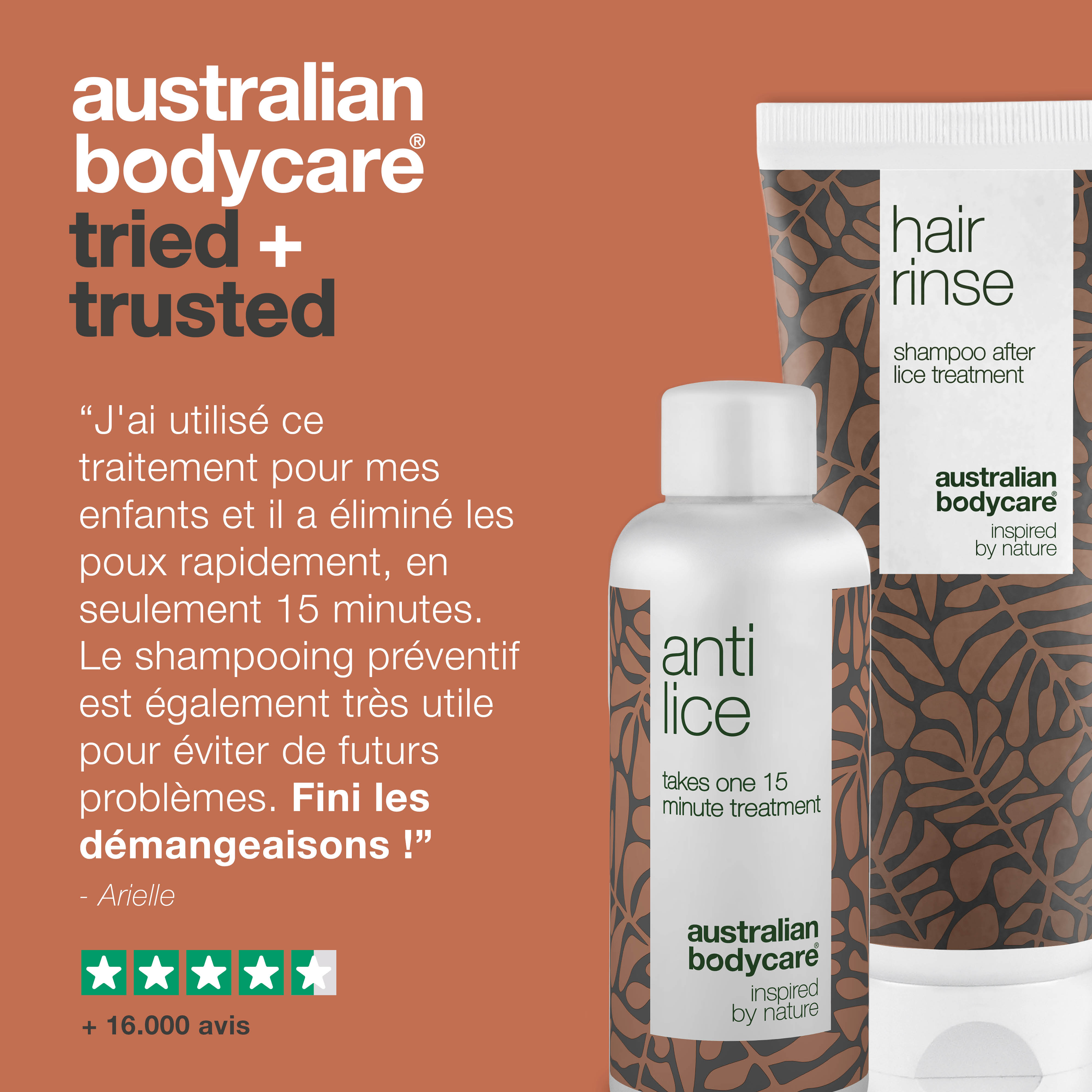 2 produits pour le traitement des poux — Cure contre les poux et shampoing préventif contre les poux