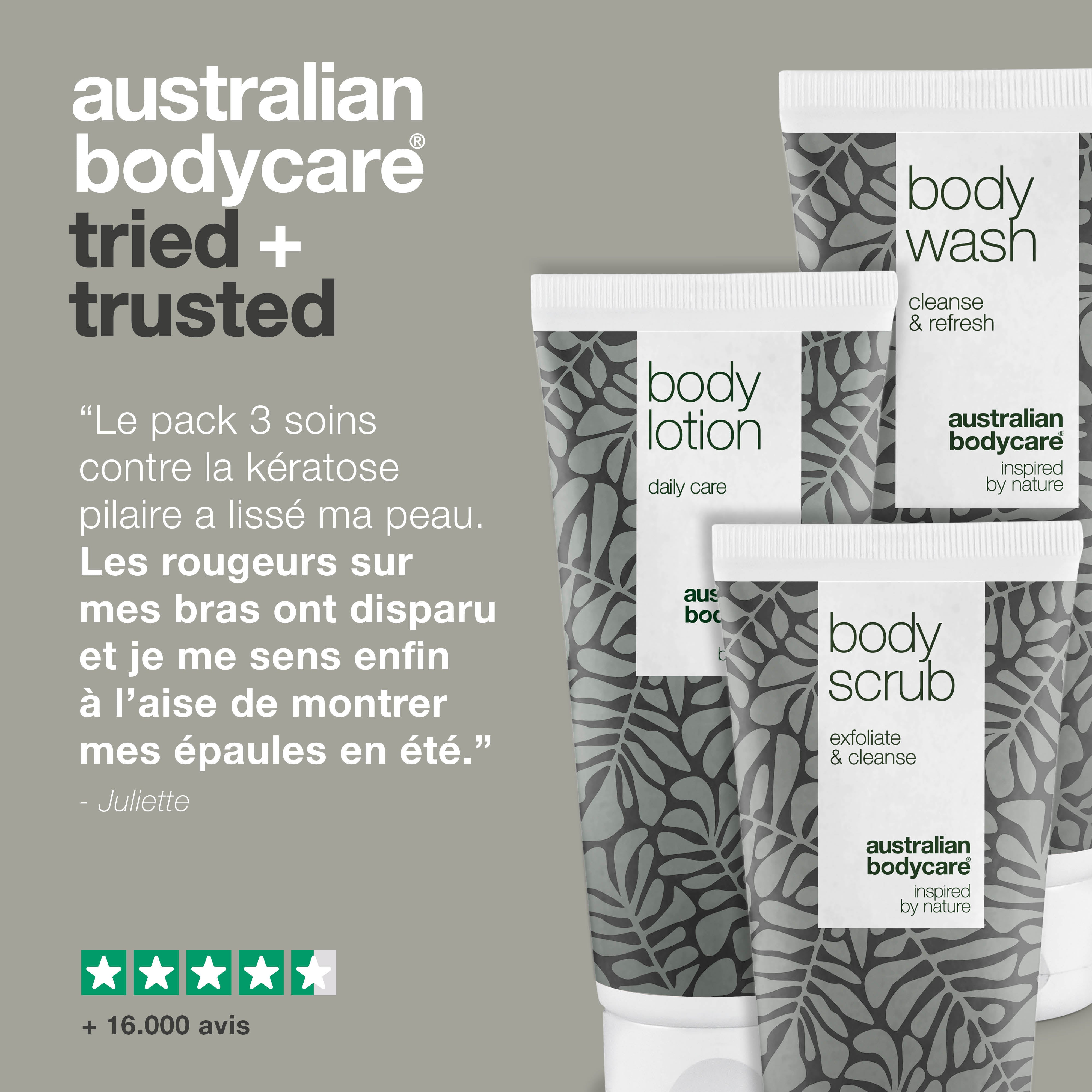 Pack de 3 pour soigner la kératose pilaire — Minimise les petites bosses sur la peau et les taches rouges causées par la kératose pilaire