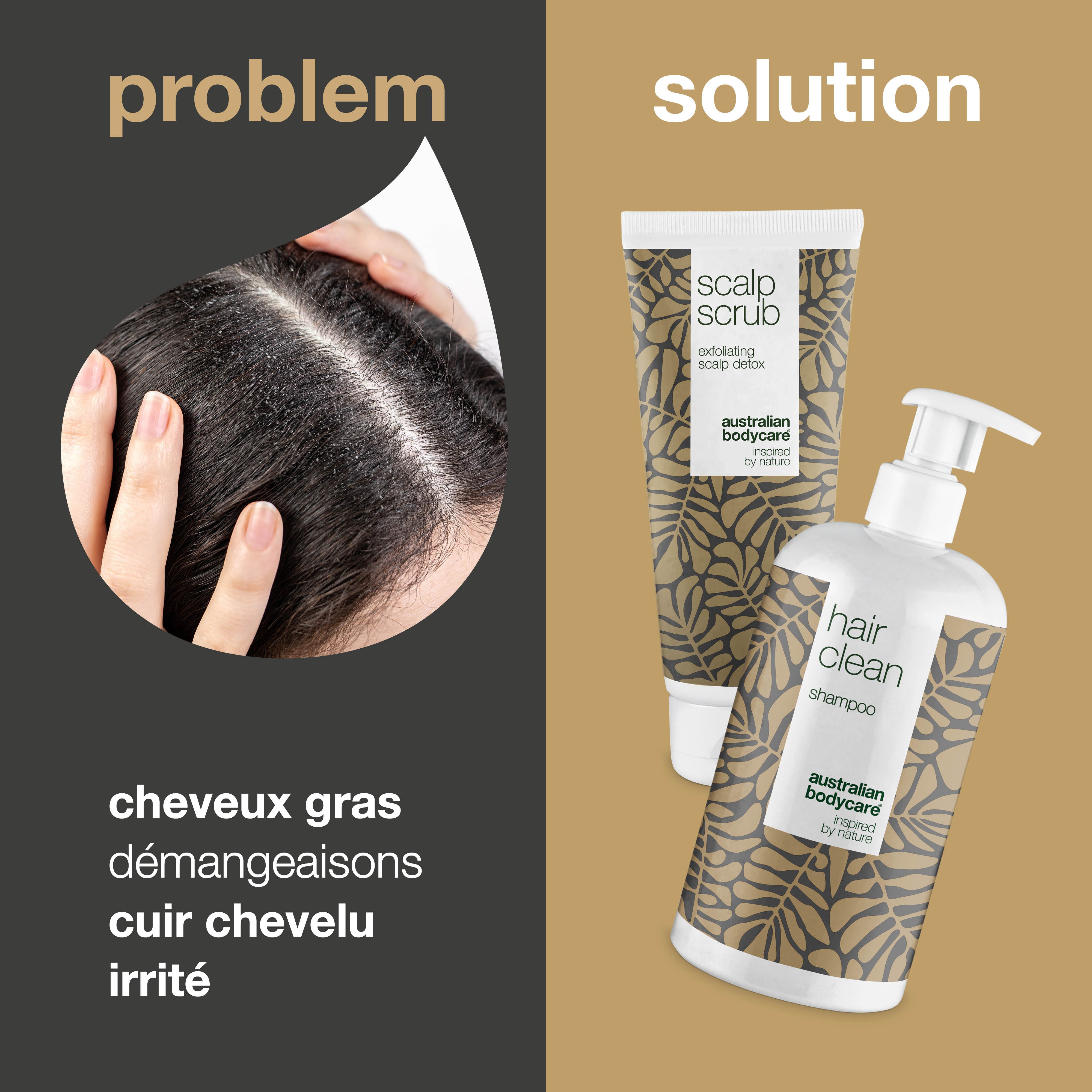 Lot de 2 produits pour les cheveux — Shampooing et Exfoliant à l’Huile de Tea Tree pour cuir chevelu et cheveux gras