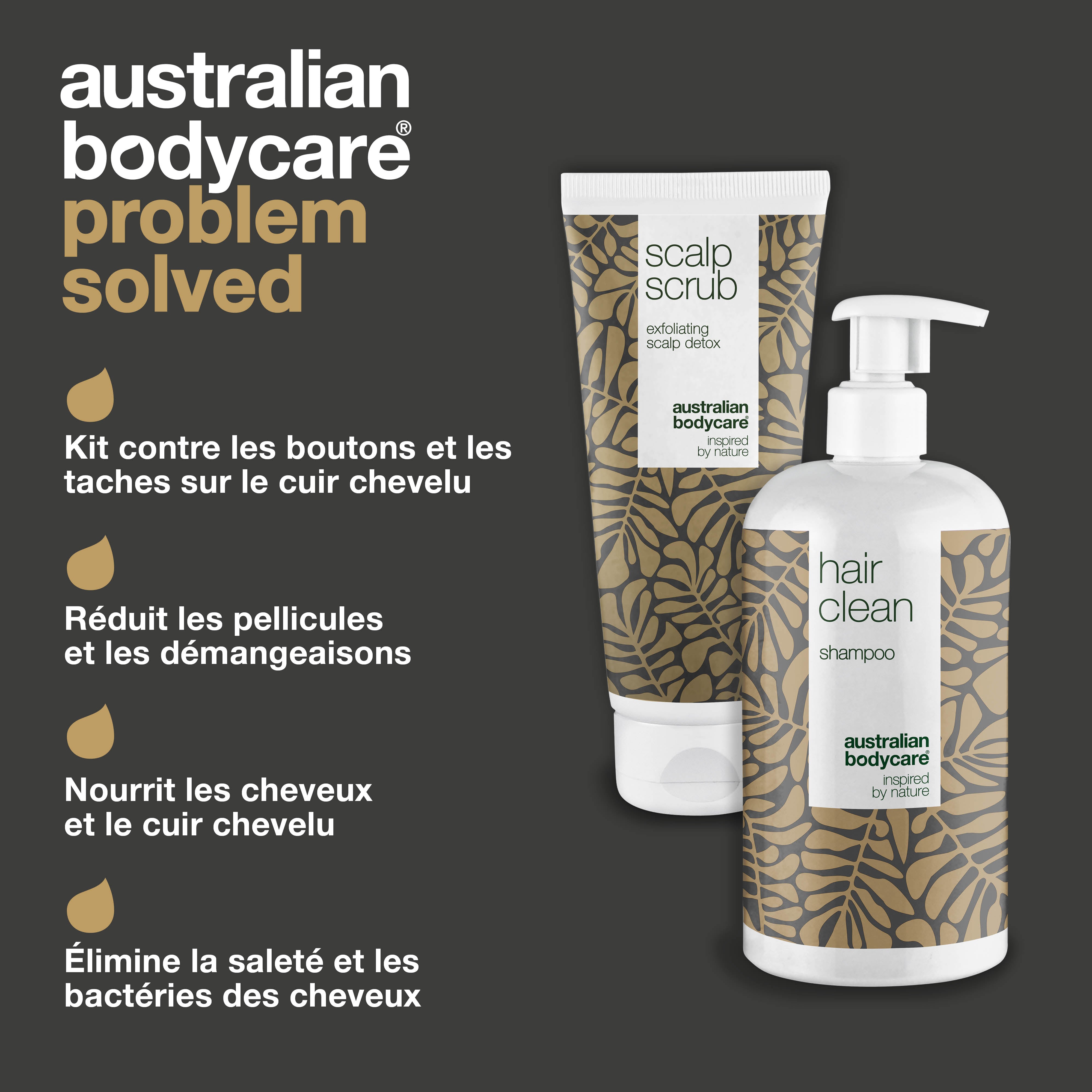 Lot de 2 produits pour les cheveux — Shampooing et Exfoliant à l’Huile de Tea Tree pour cuir chevelu et cheveux gras