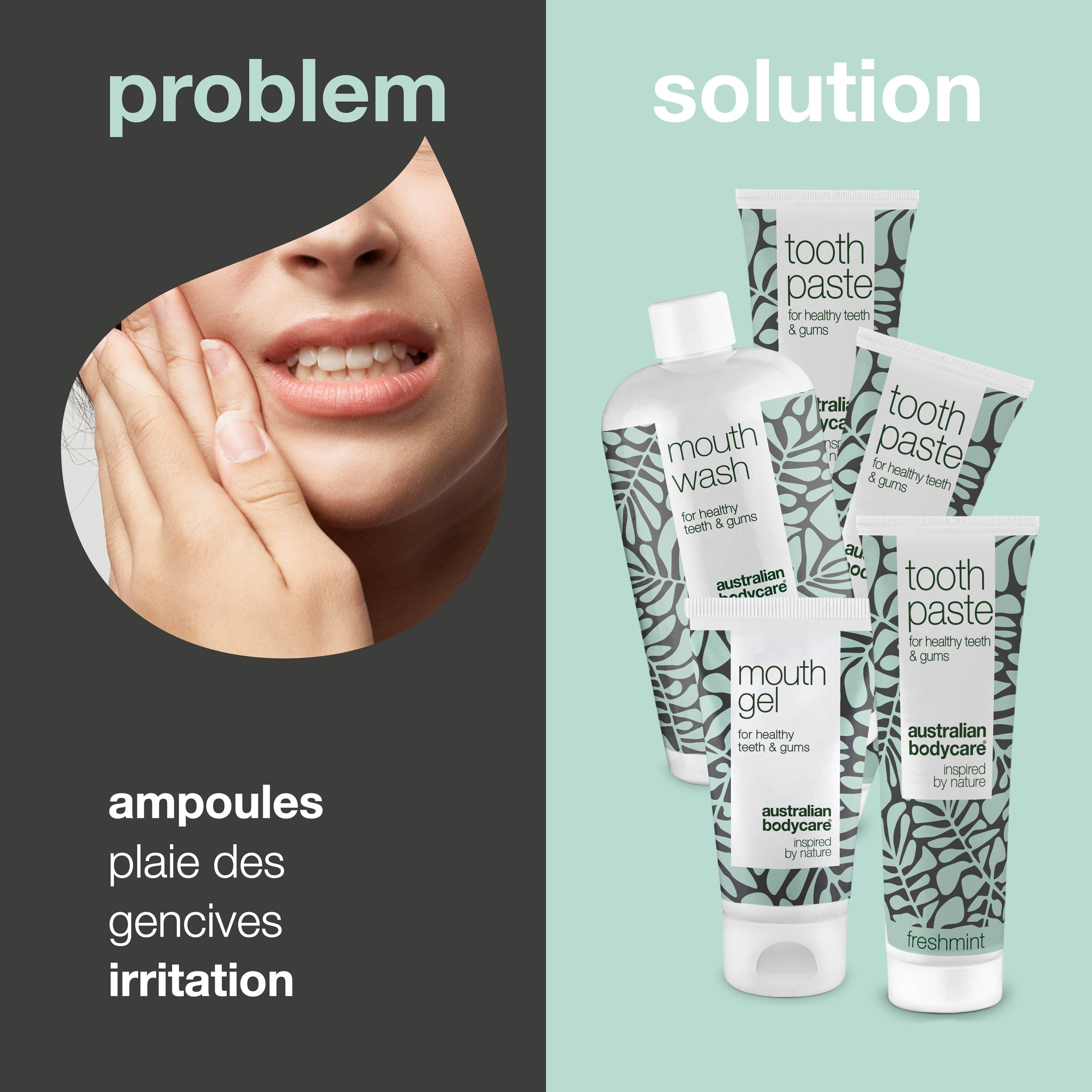 Kit pour ampoules sur la langue ou dans la bouche — 5 produits pour le soin quotidien des plaies dans la bouche ou sur la langue