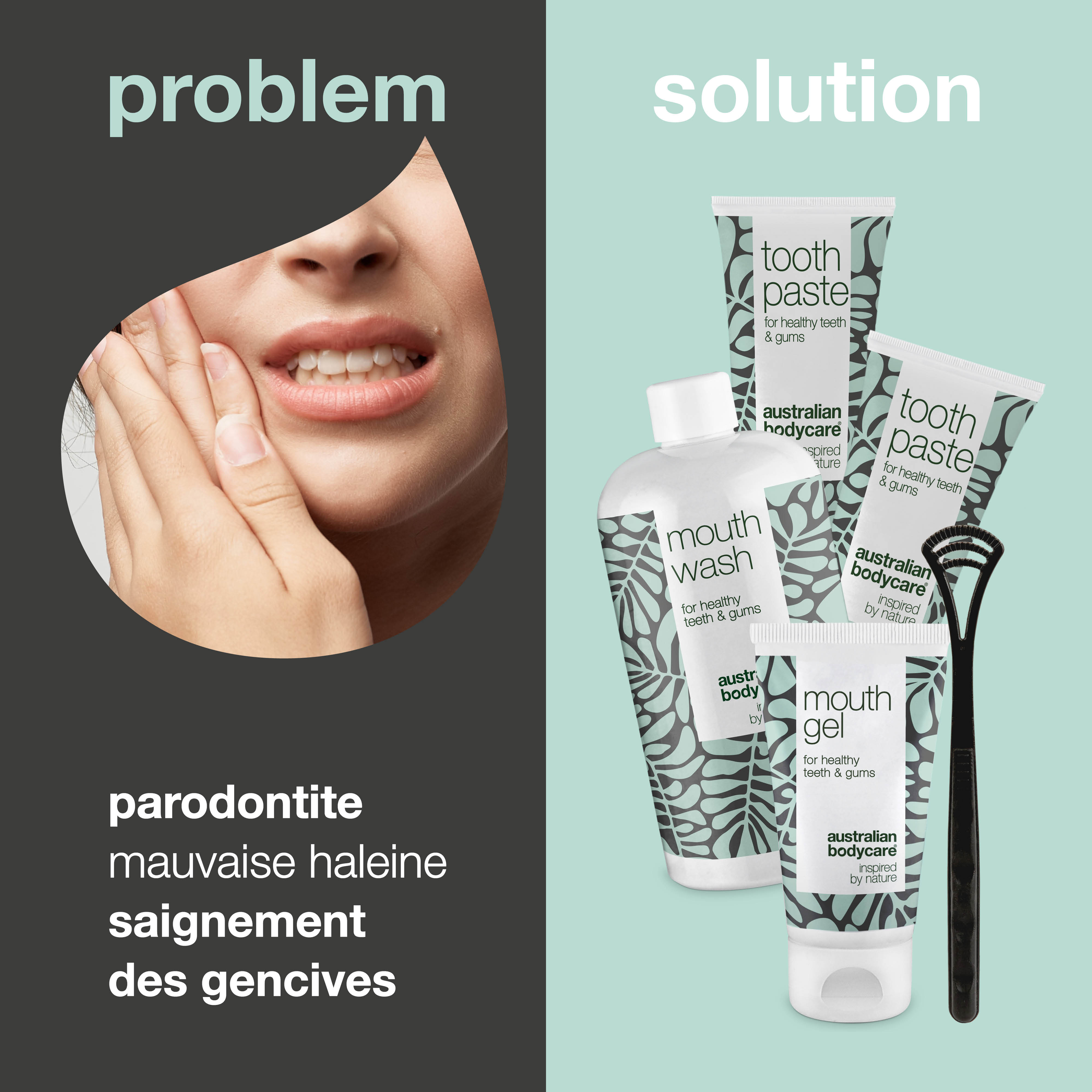 Kit de démarrage 5 produits bucco-dentaires — Kit de démarrage pour une bonne hygiène bucco-dentaire et le soin des maladies parodontales et des champignons
