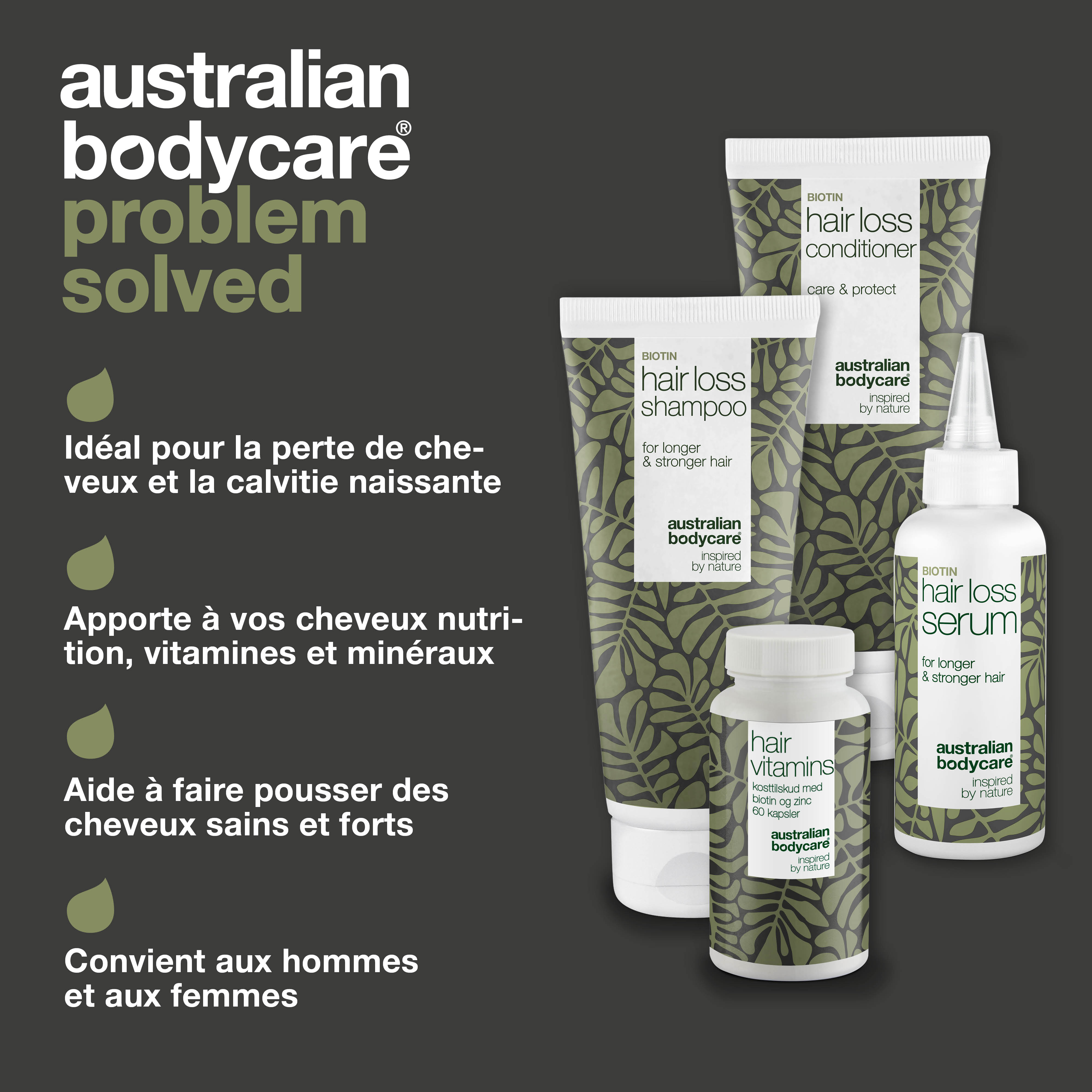 4 produits contre la chute et l'amincissement des cheveux — Produits contre la chute des cheveux à base de biotine, d'huile d'arbre à thé et de Capilia Longa
