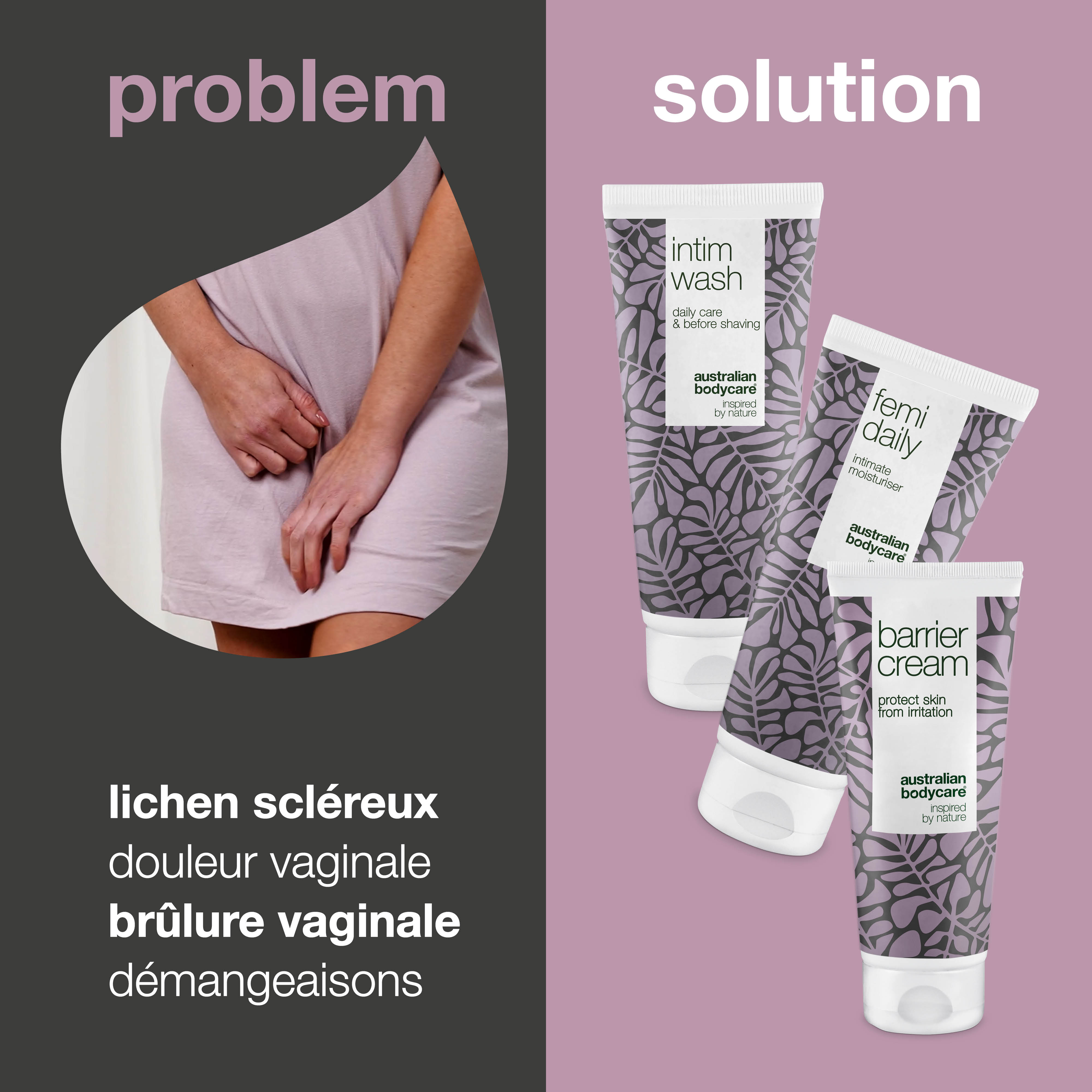 Kit de soin du Lichen Scléreux — Produits intimes apaisants qui soignent et protègent des démangeaisons et des courbatures