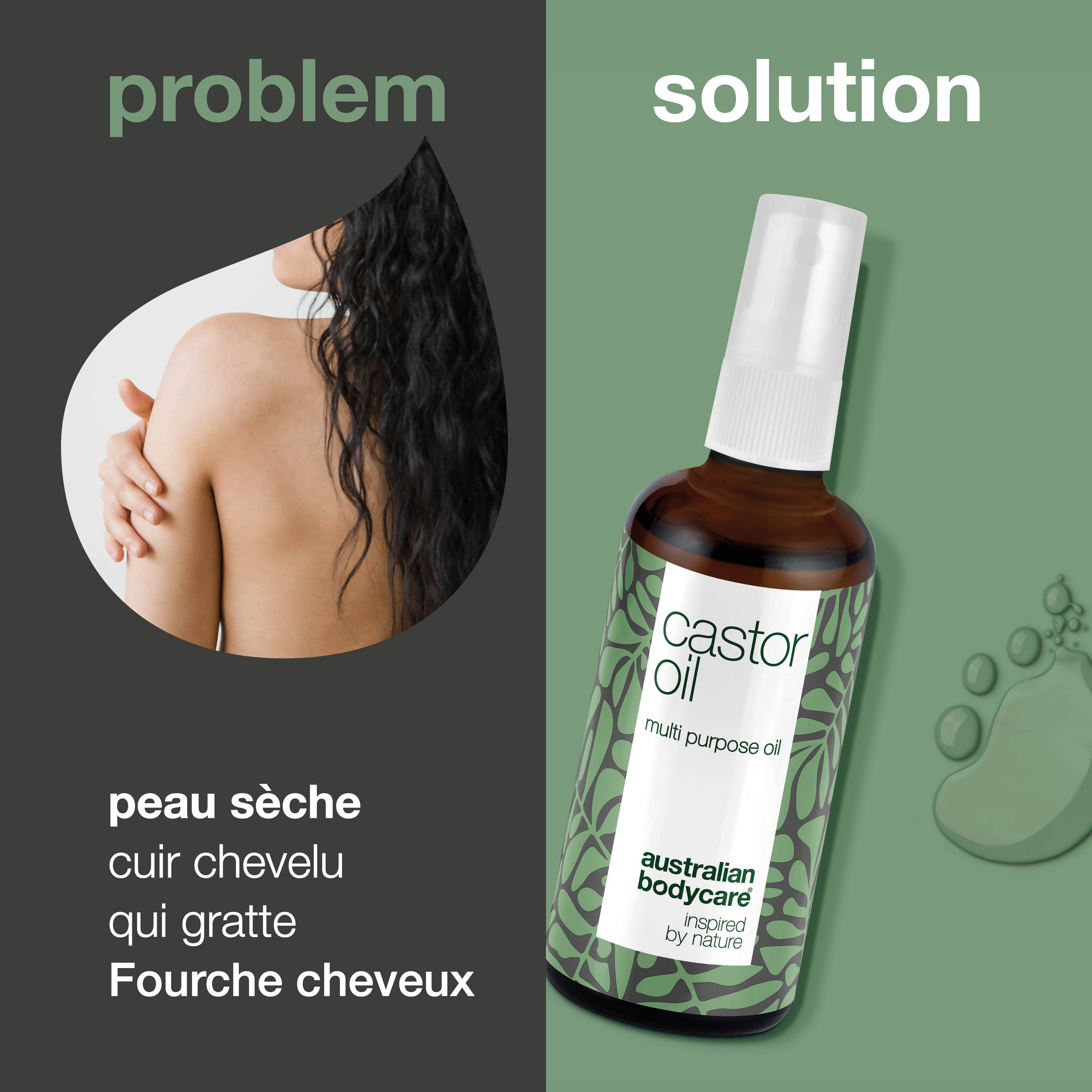 Huile de ricin – Huile multi-usage pour cheveux et peau — Huile de ricin pour peau, cheveux, sourcils et cils secs