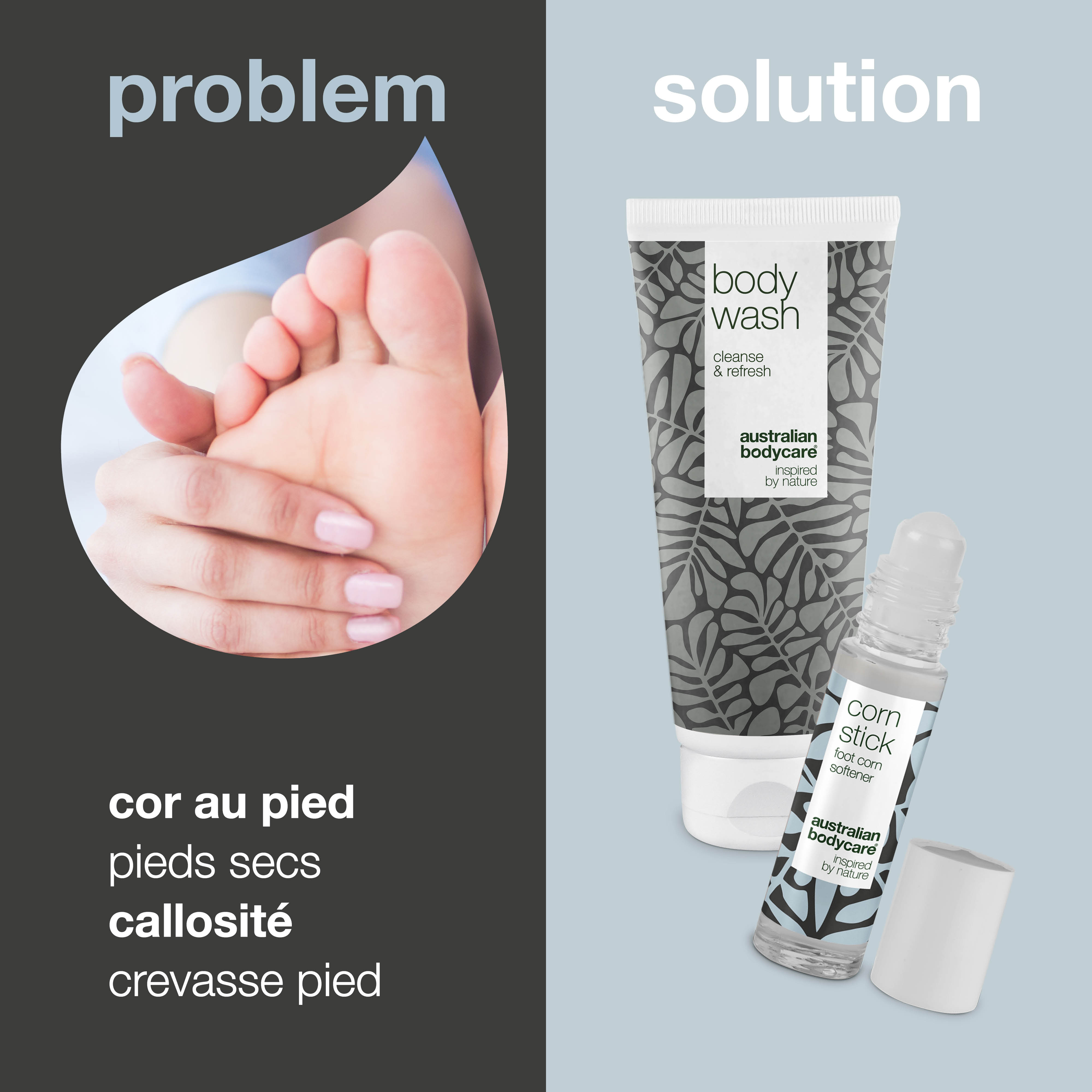 2 produits pour les cors des pieds — 2 produits pour les cors des pieds et la peau dure des pieds