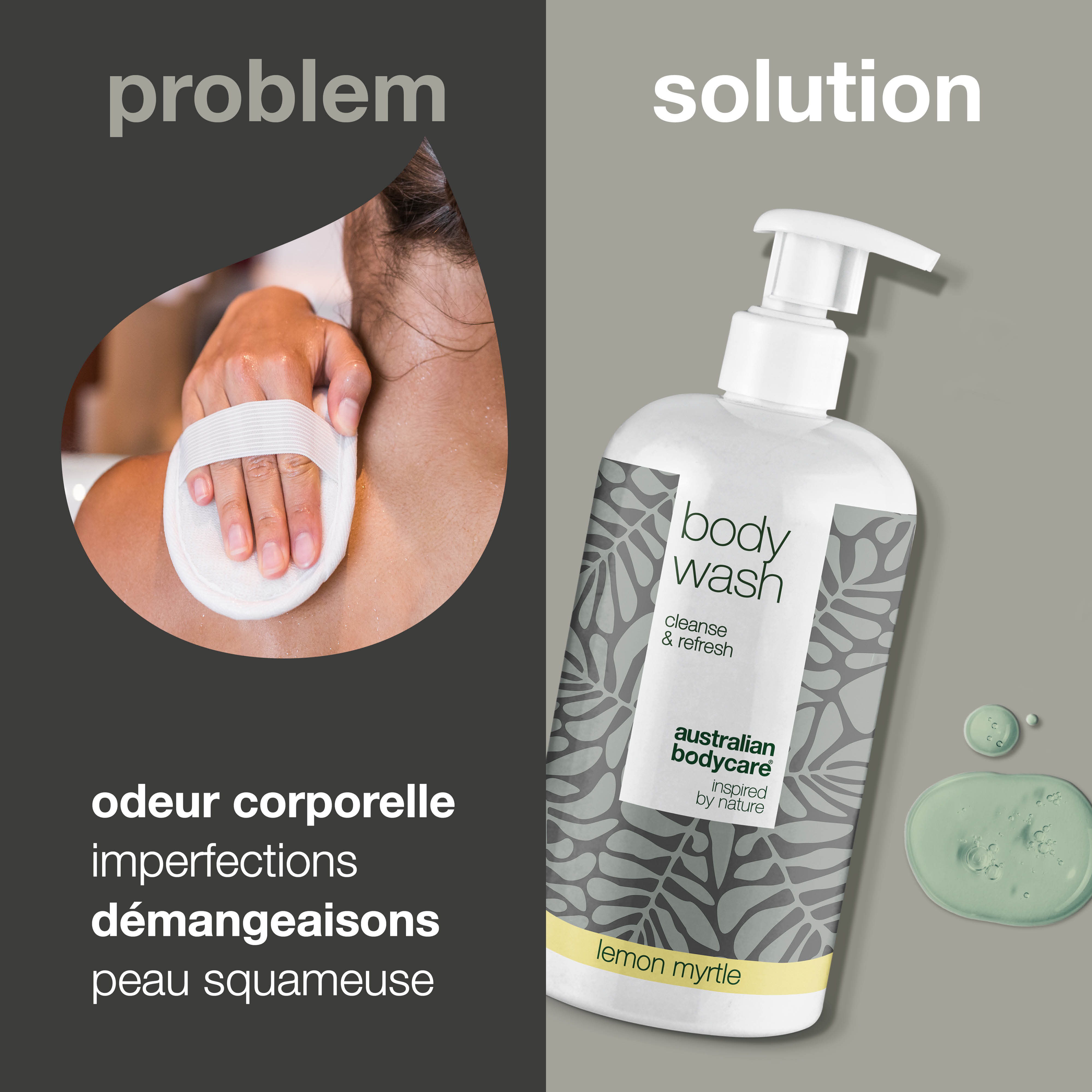 4 Gel douche pour 3 Tea Tree 500 ml Myrte citronnée - offre groupée — Kit de 4 savons pour le corps (500 ml) : Huile de Tea Tree & Myrte Citronnée