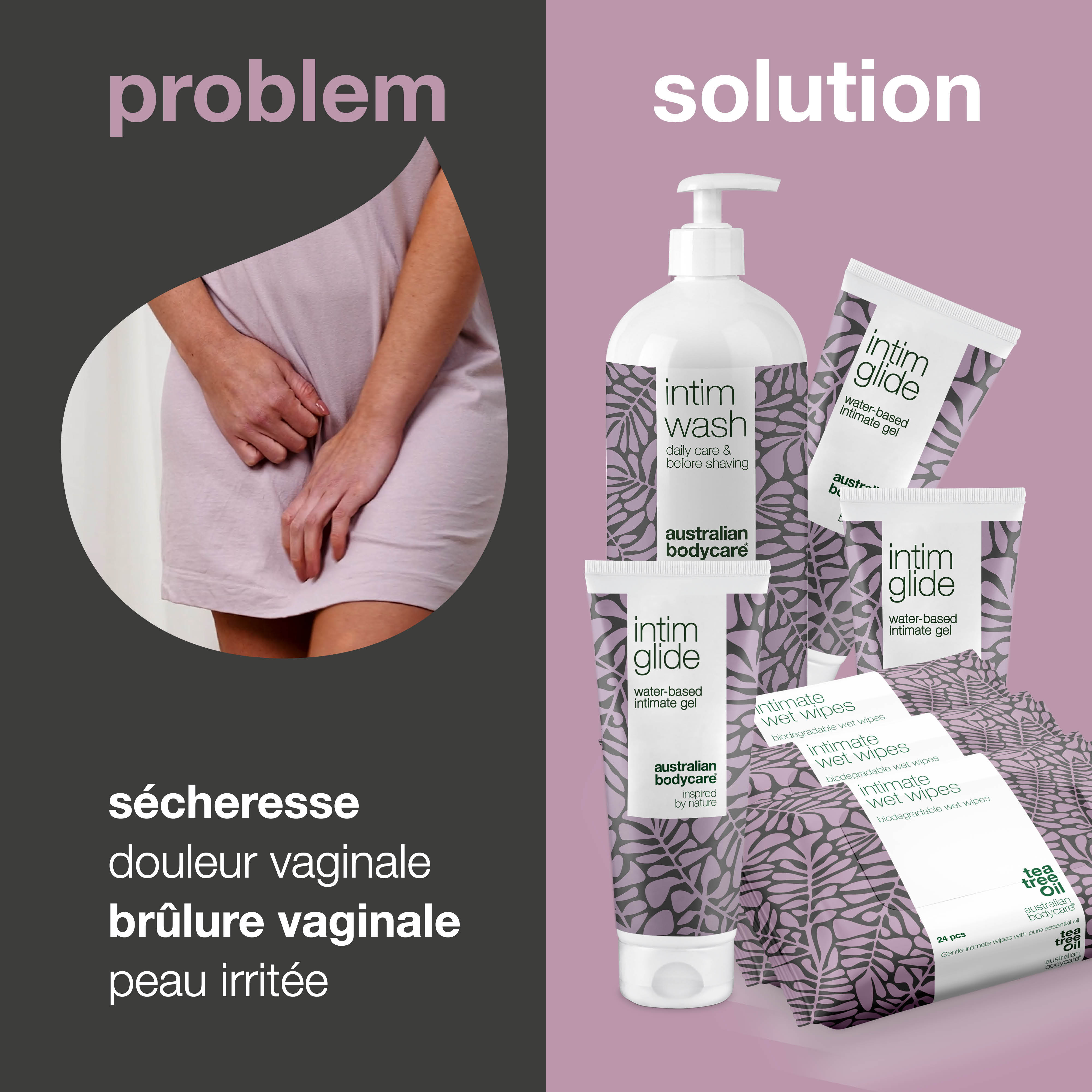 Kit de soins intimes avant, pendant et après les rapports sexuels — Produits intimes pour le soin des désagréments intimes avant, pendant et après les rapports sexuels
