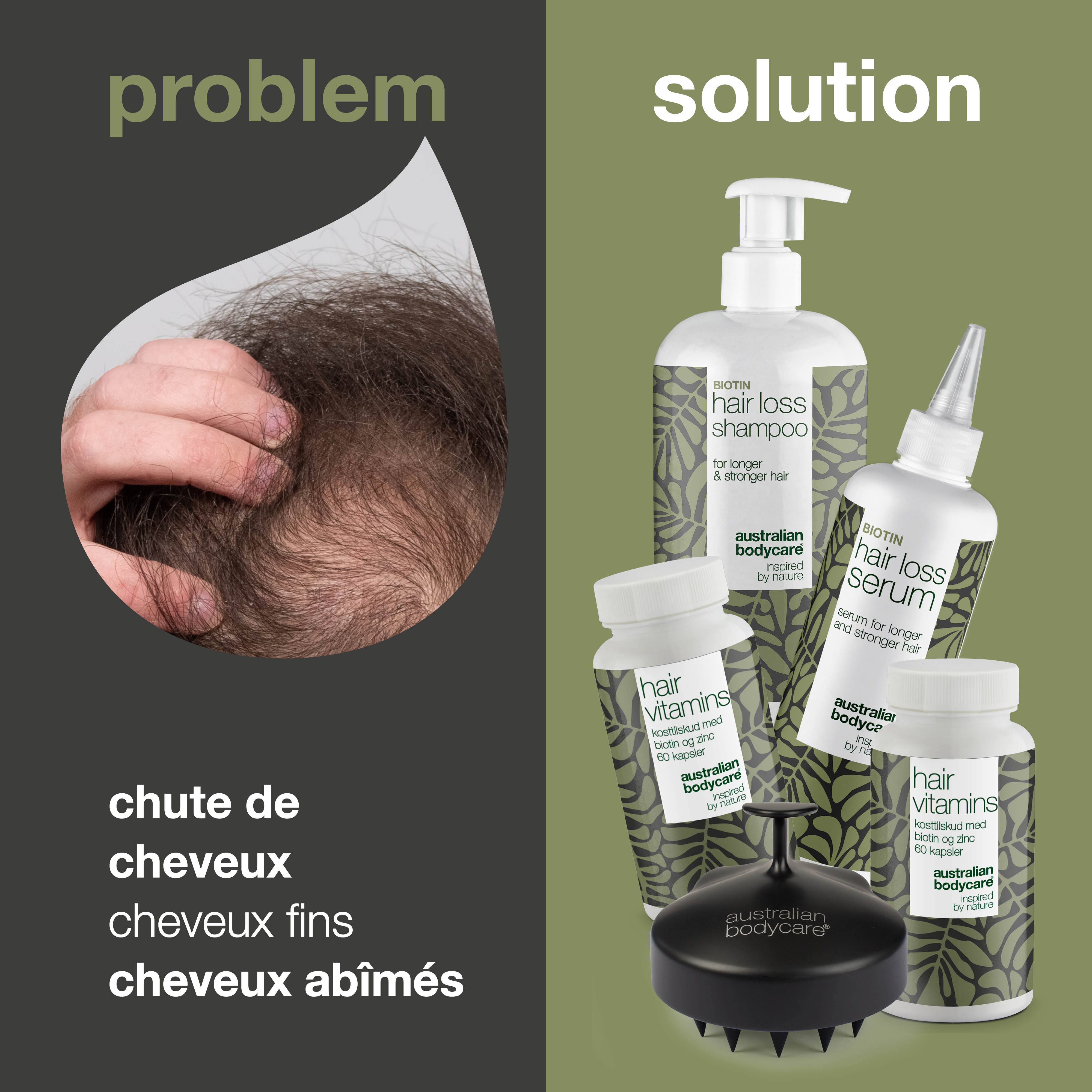 Pack complet anti-chute avec produits XL — 5 produits pour le soin quotidien de la chute des cheveux, des cheveux fins et fins