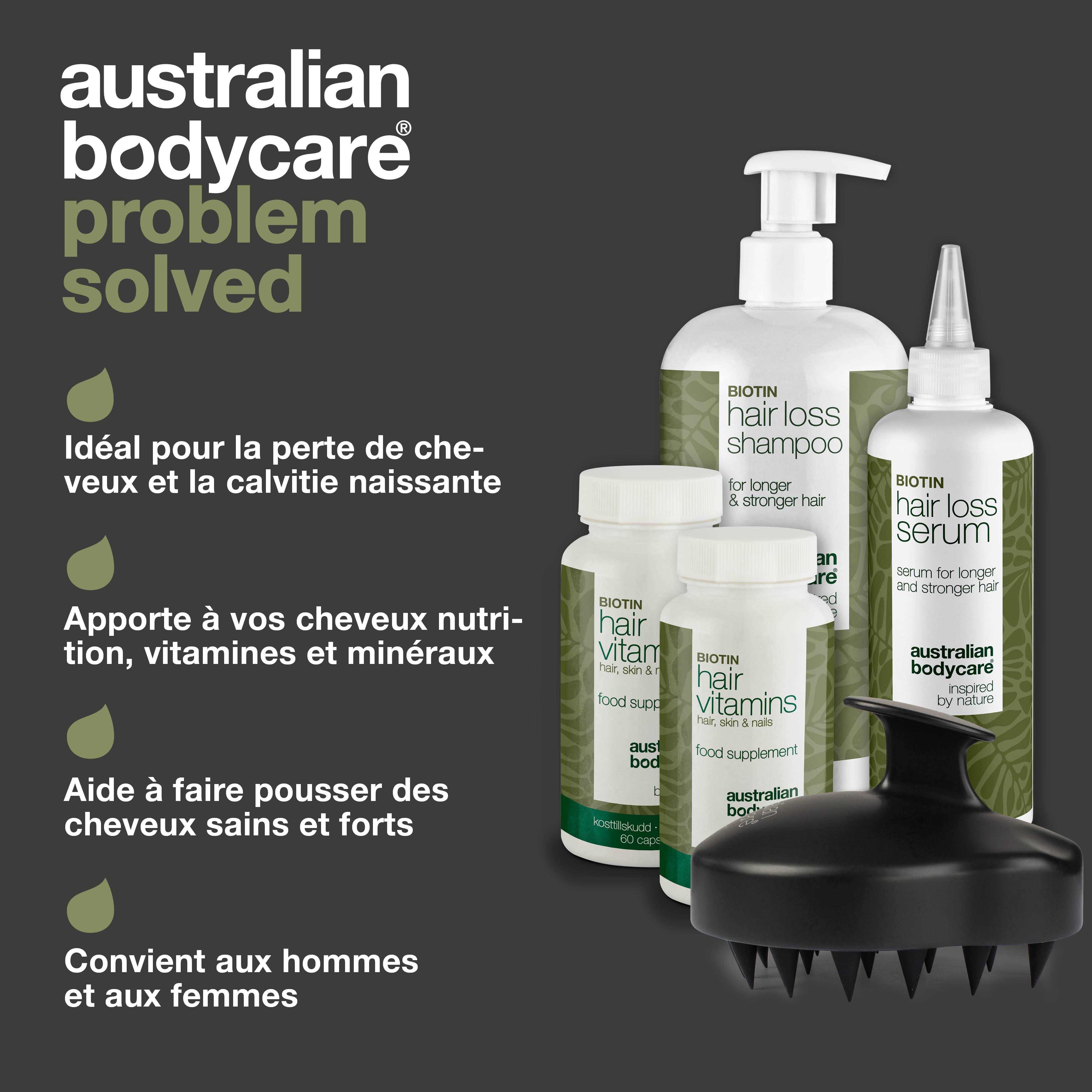 Kit complet contre la perte de cheveux & cheveux fins avec les produits XL — 5 produits pour les soins quotidiens en cas de chute de cheveux, de cheveux fins et clairsemés