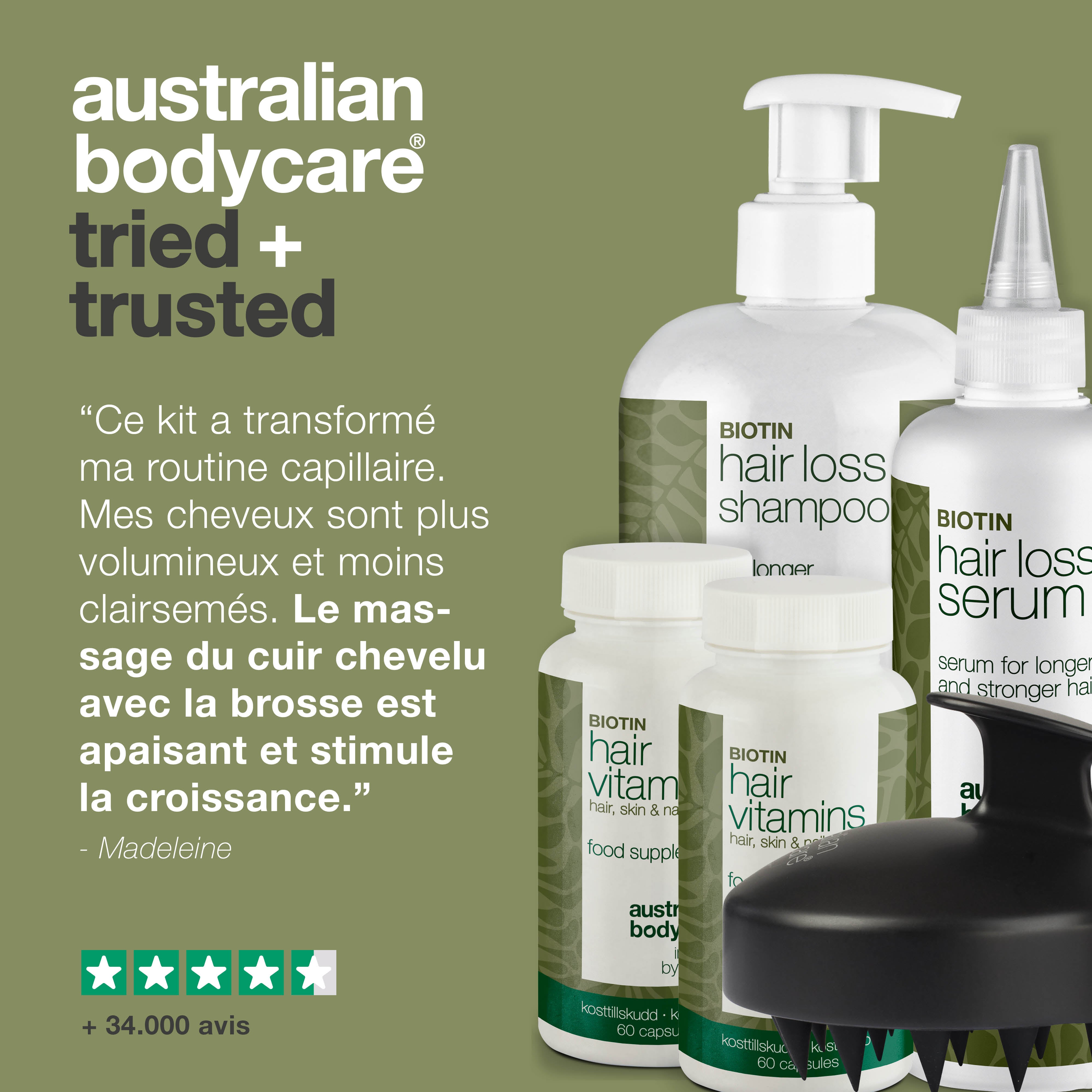 Kit complet contre la perte de cheveux & cheveux fins avec les produits XL — 5 produits pour les soins quotidiens en cas de chute de cheveux, de cheveux fins et clairsemés