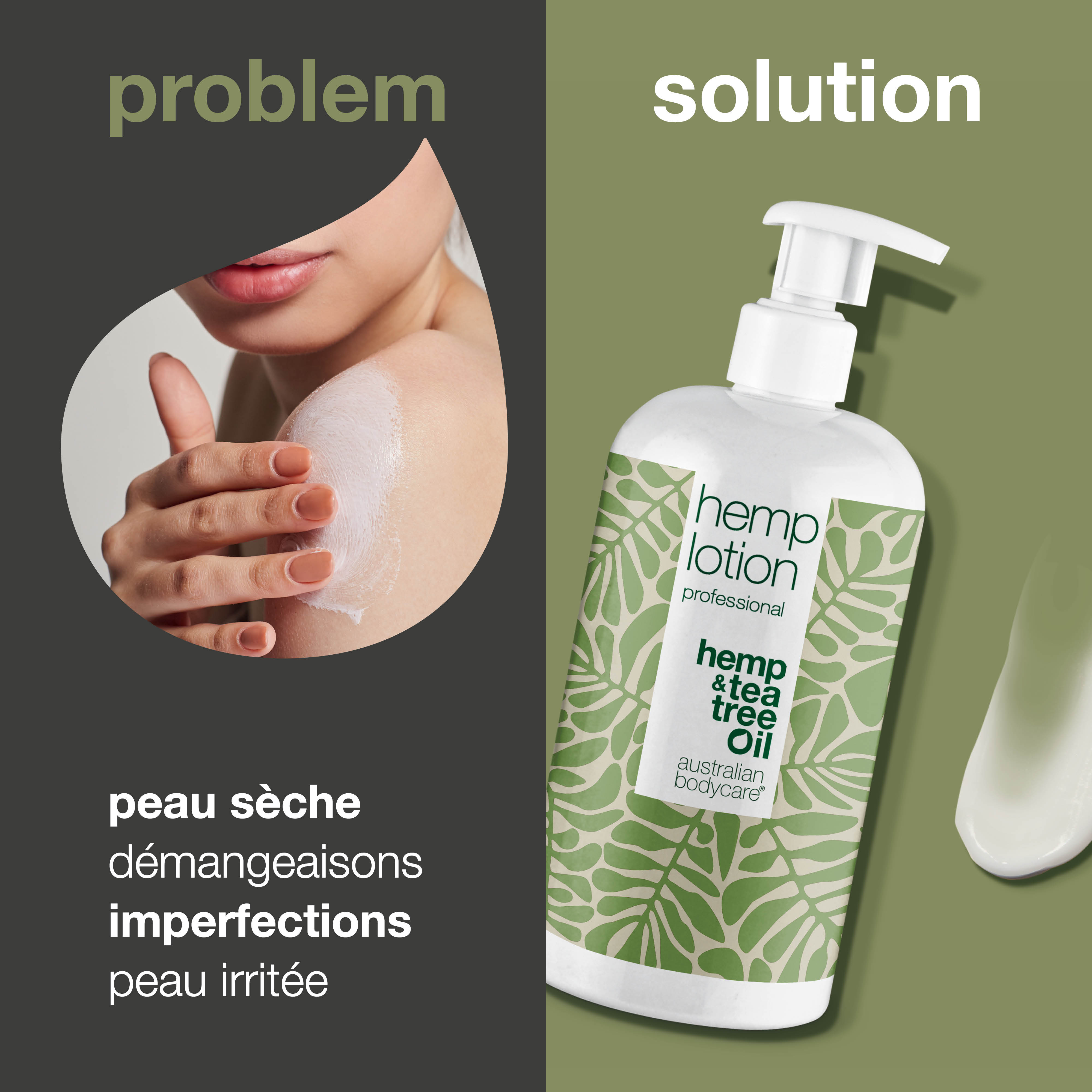 Lait corporel au chanvre — Soin hydratant pour les peaux sèches et les boutons du corps