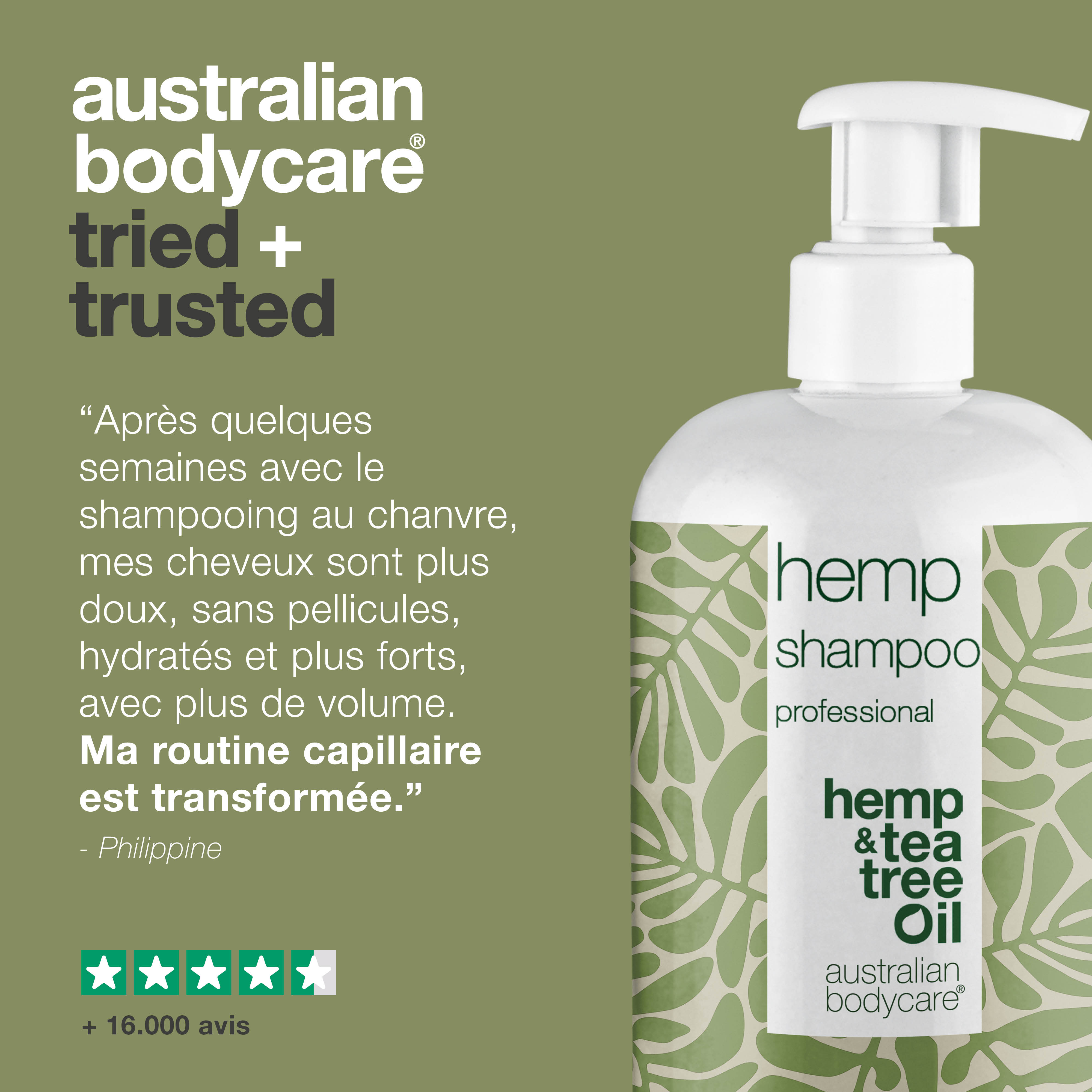 Shampooing au chanvre pour cheveux secs et cuir chevelu équilibré — Le shampooing au chanvre hydrate et nourrit en profondeur tout en aidant à maintenir un cuir chevelu équilibré et sain.