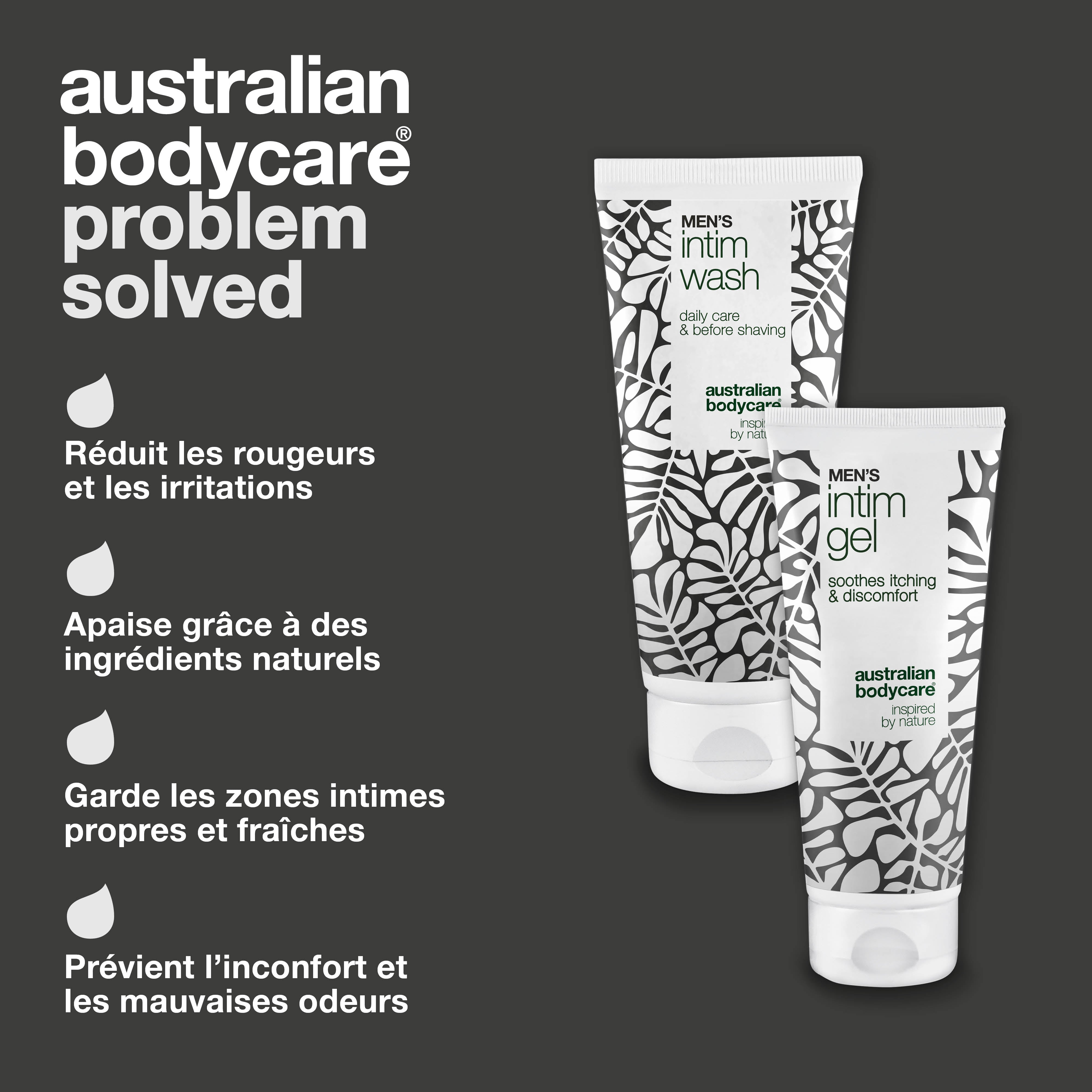 Soin pour prépuce rouge - Gel et lavage intime apaisant — Apaisez un prépuce rouge et irrité avec Men's Intimate Wash et Intim Gel. Soin doux pour l'hygiène intime.
