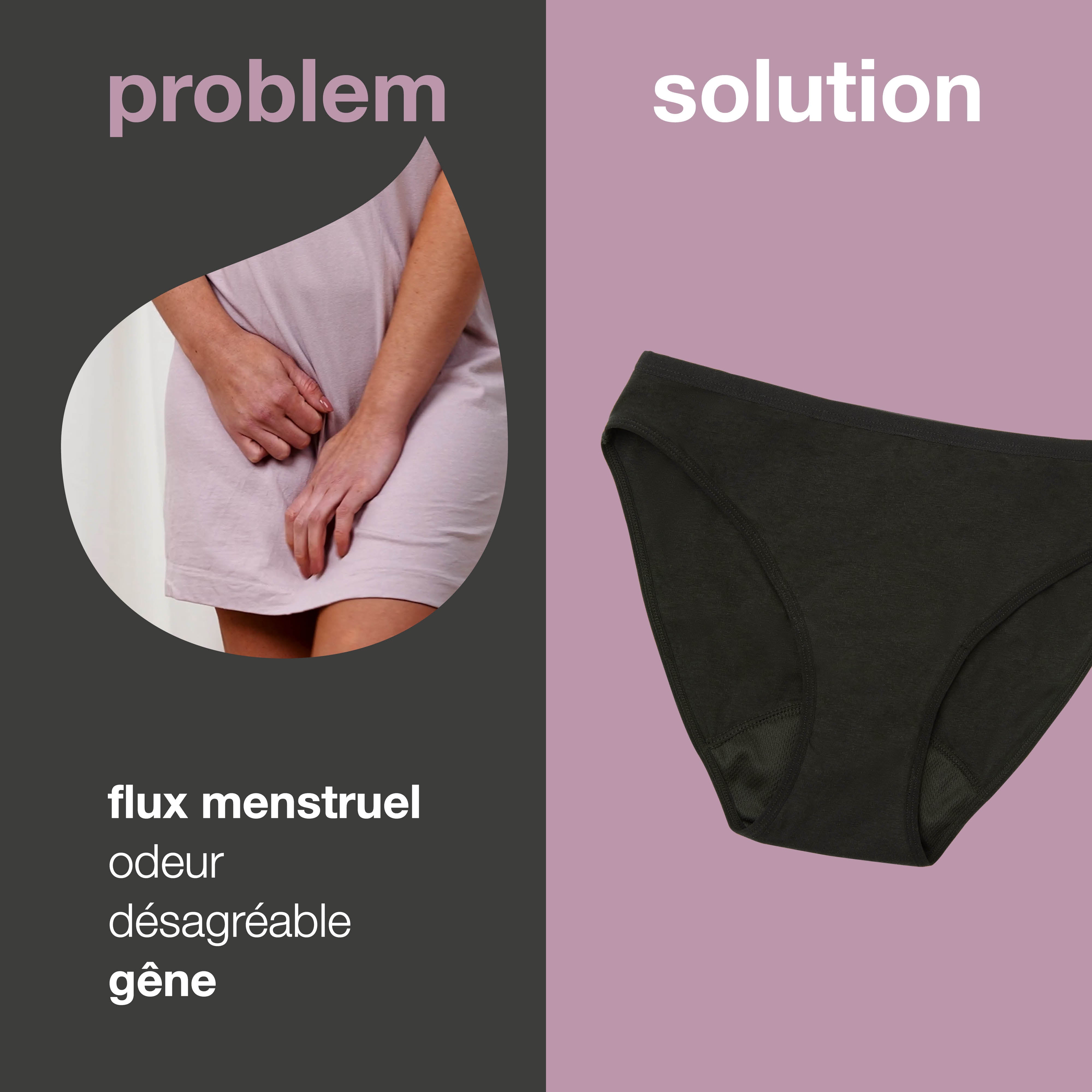 Sous-vêtements menstruels – Dites adieu aux serviettes hygiéniques et aux tampons – Essayez les sous-vêtements menstruels pour un confort et une protection ultimes. Réutilisable et parfait pour le jour ou la nuit. Restez au sec et sans souci.