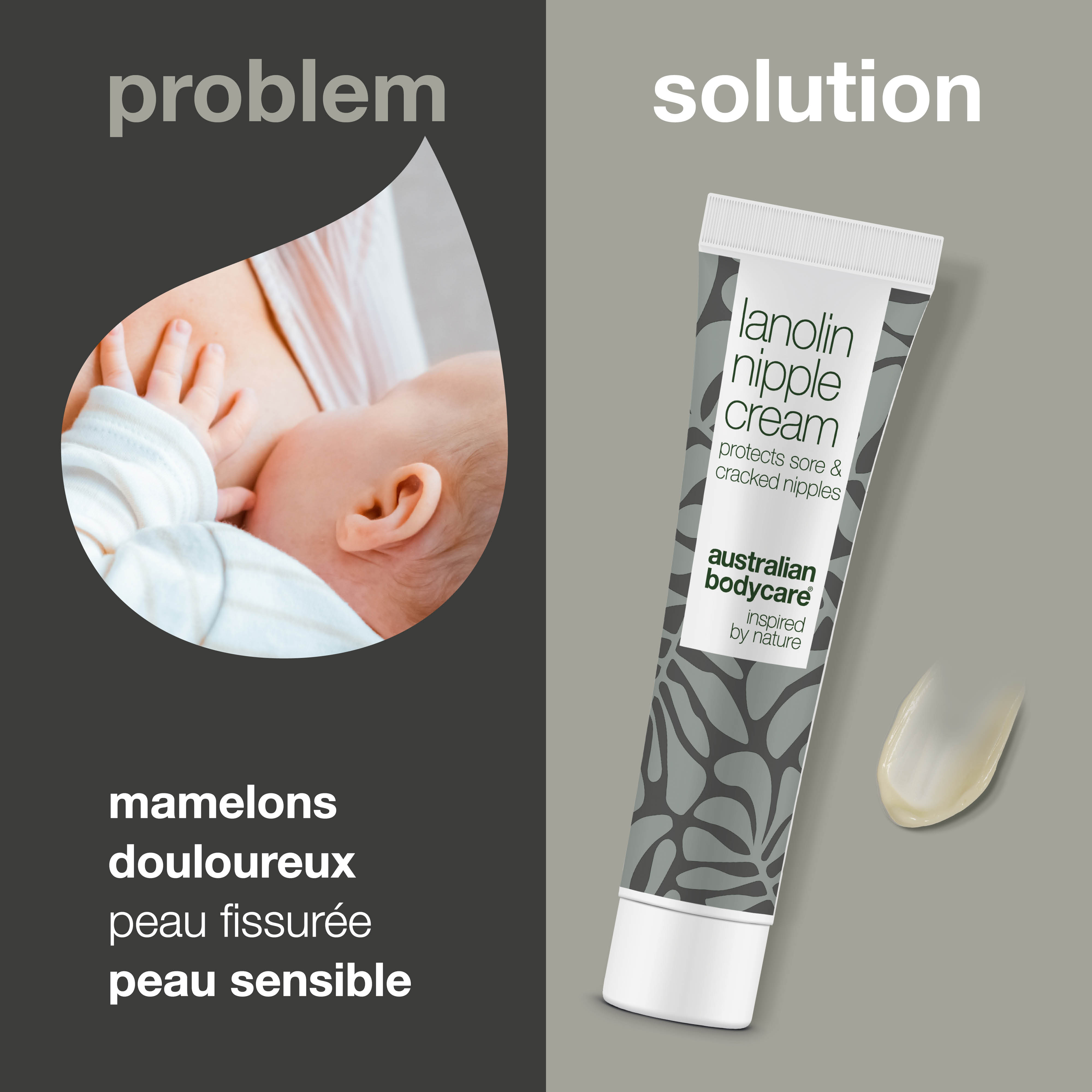 Crème pour mamelons à la lanoline pour peaux sèches et sensibles — Protégez et soignez les mamelons sensibles avec la crème à la lanoline. Adoucit et hydrate.